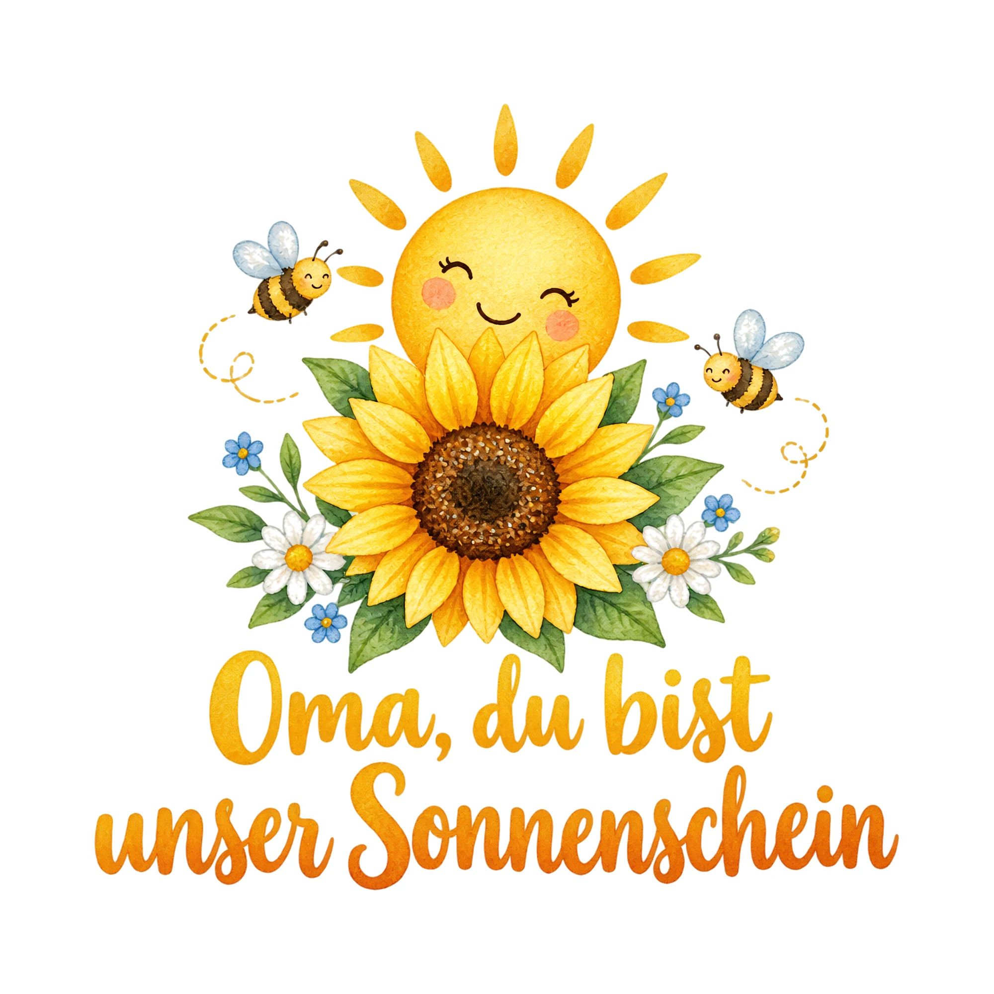 Bügelbild Oma, du bist unser Sonnenschein als Grafik auf weißem Hintergrund (BB019241)