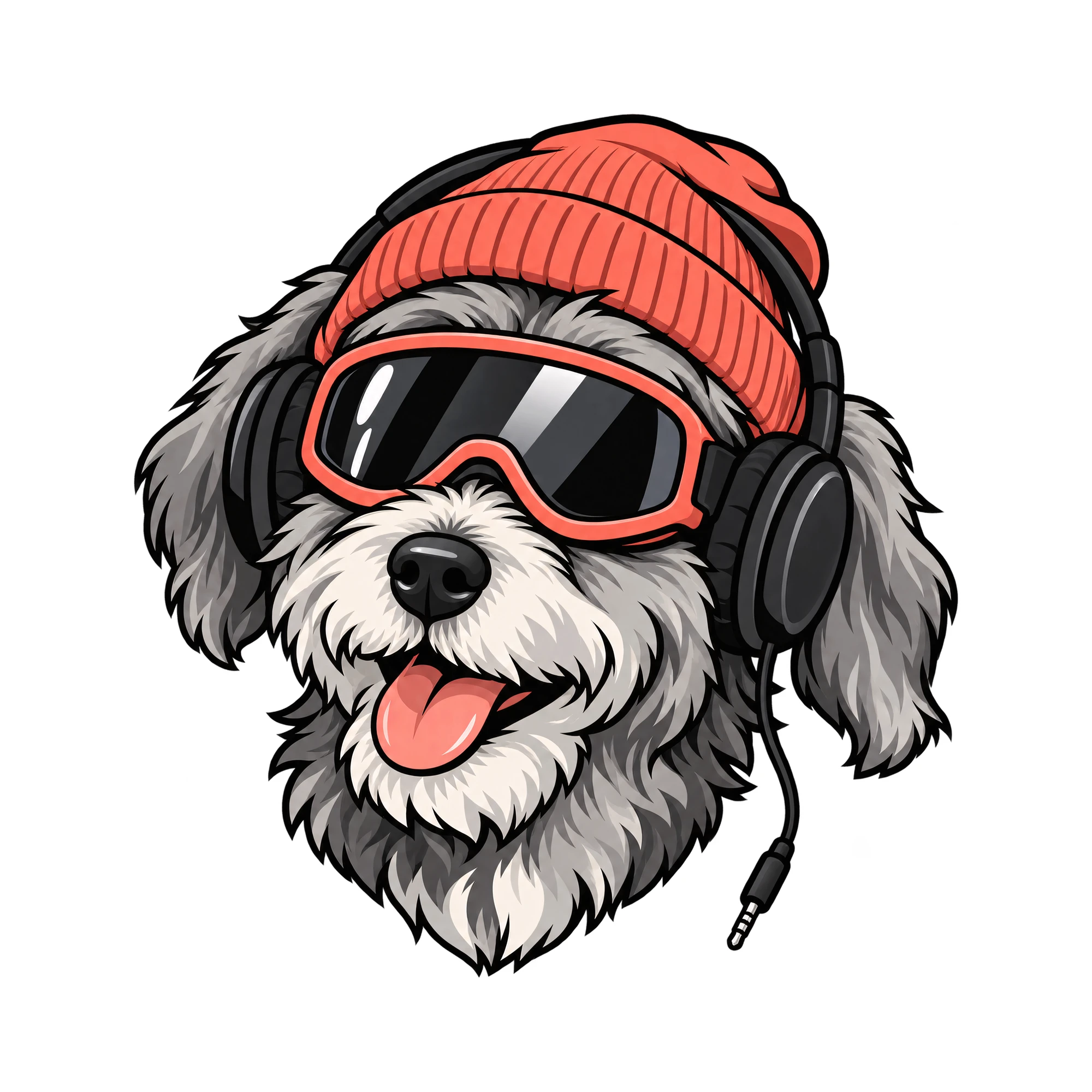 Bügelbild Cool Dog | Tiere Shirt Motiv als Grafik auf weißem Hintergrund (BB016113)