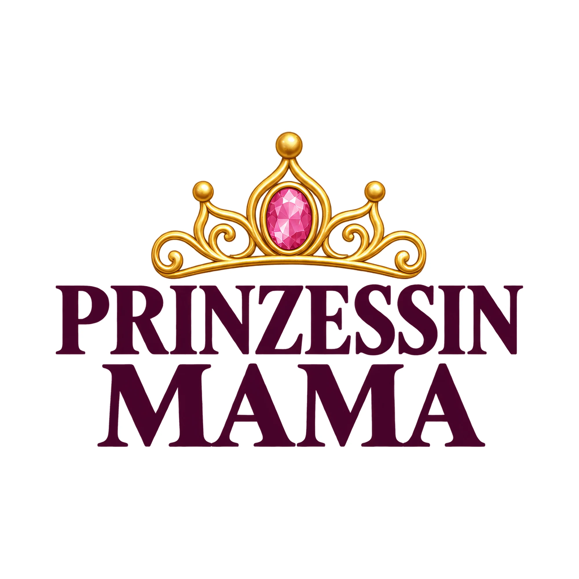 Bügelbild Prinzessin Mama, Mama Papa Shirt Spruch als Grafik auf weißem Hintergrund (BB018241)