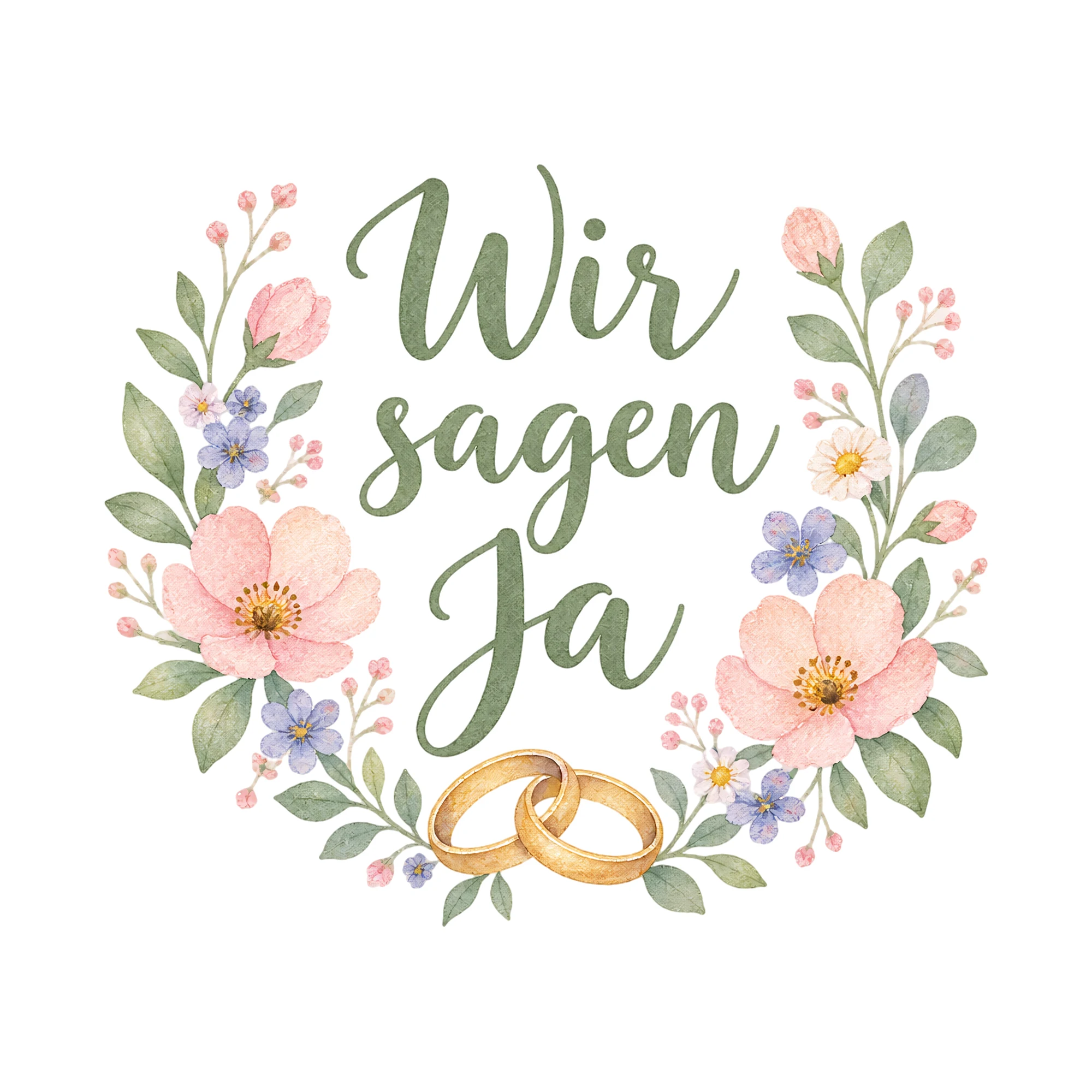 Bügelbild Wir sagen ja als Grafik auf weißem Hintergrund (BB016360)