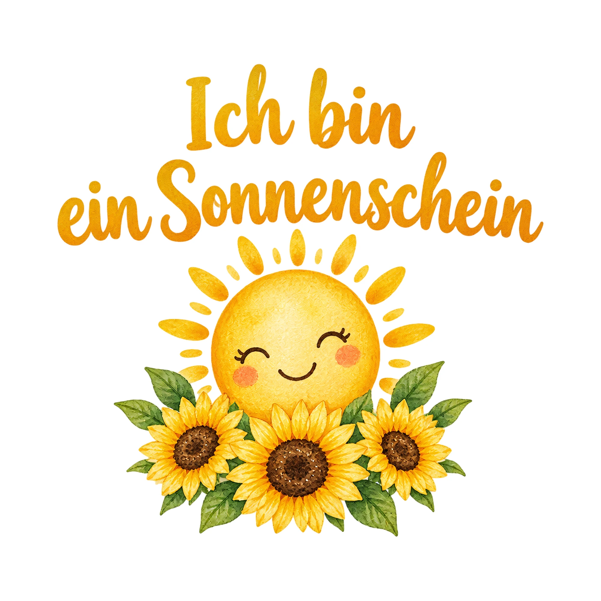 Bügelbild Ich bin ein Sonnenschein als Grafik auf weißem Hintergrund (BB018712)