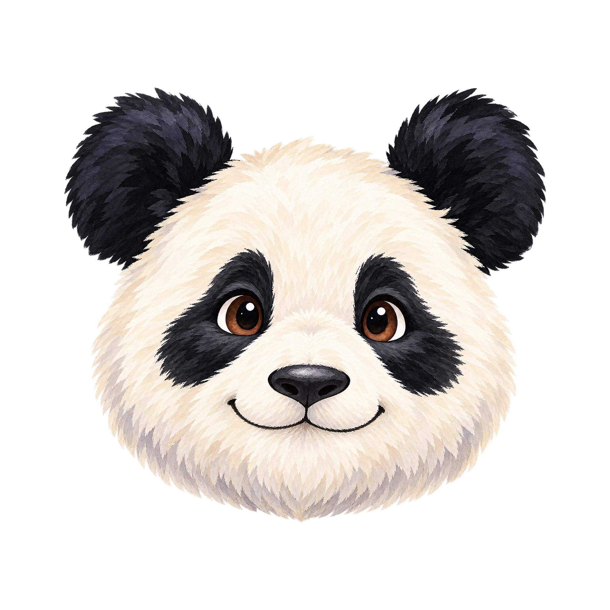 Bügelbild Aquarell Panda | Tiere Shirt Motiv als Grafik auf weißem Hintergrund (BB016104)
