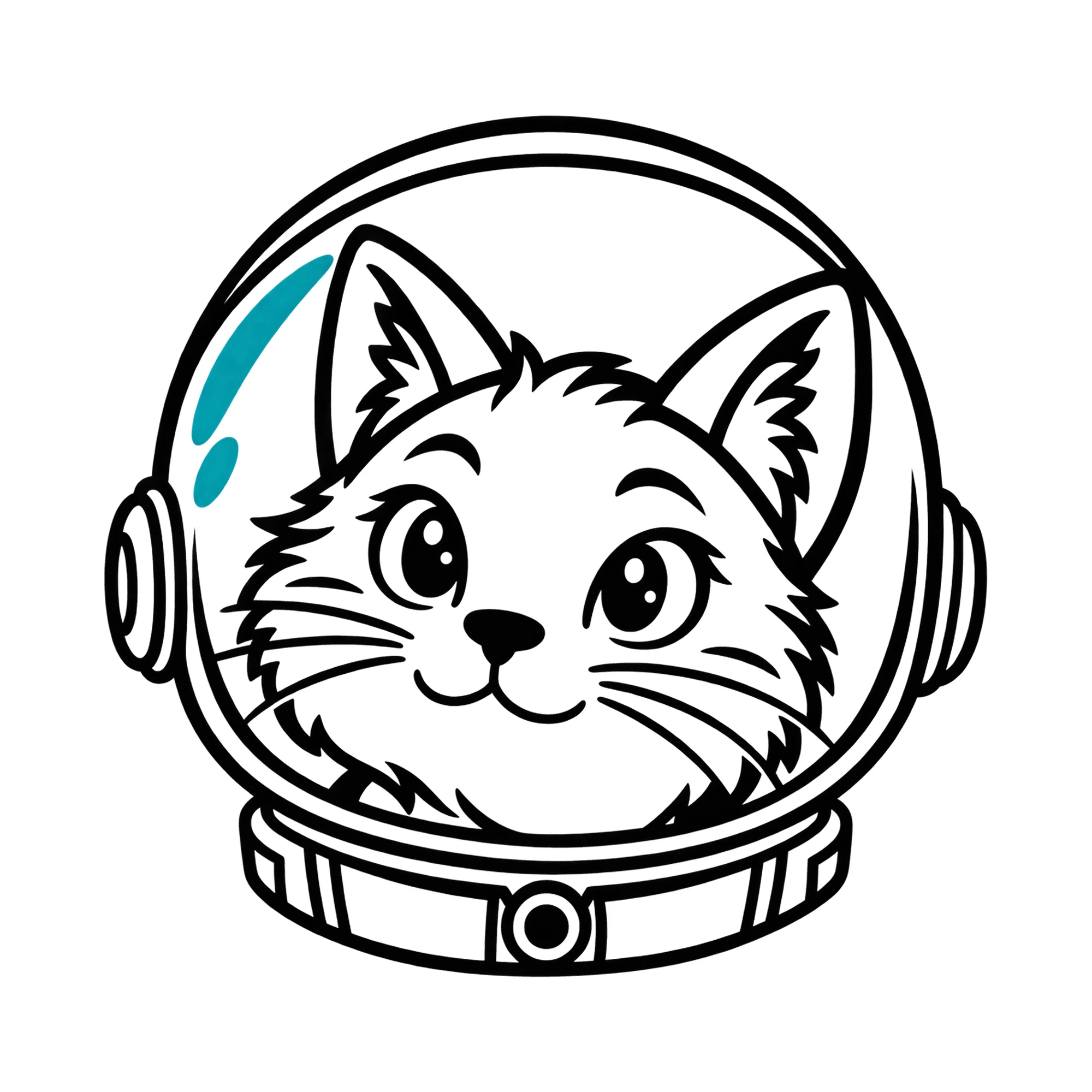 Bügelbild Space Katze, Tiere Shirt Motiv als Grafik auf weißem Hintergrund (BB016105)