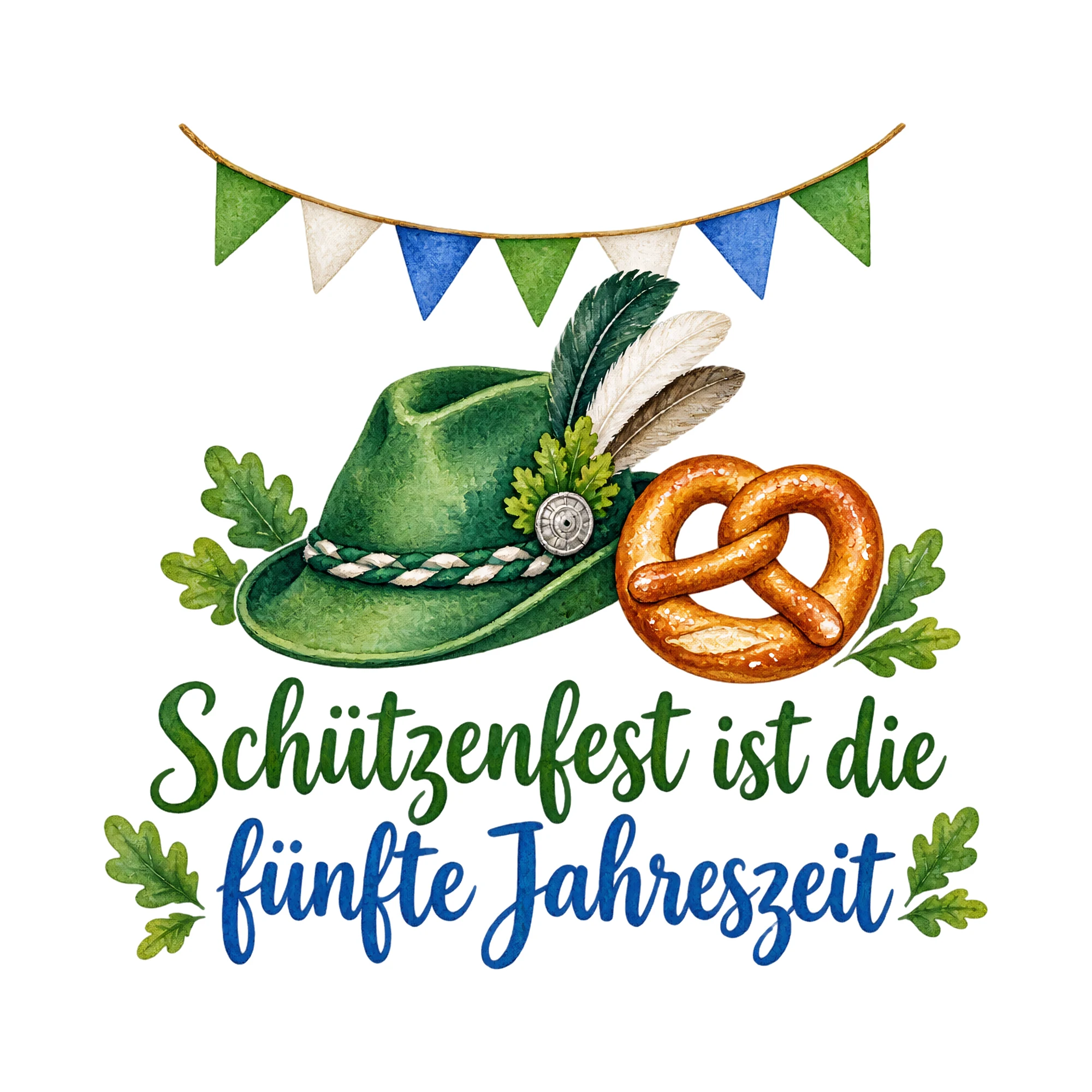 Bügelbild Schützenfest ist die fünfte Jahreszeit, Vereine Shirt Spruch als Grafik auf weißem Hintergrund (BB016677)