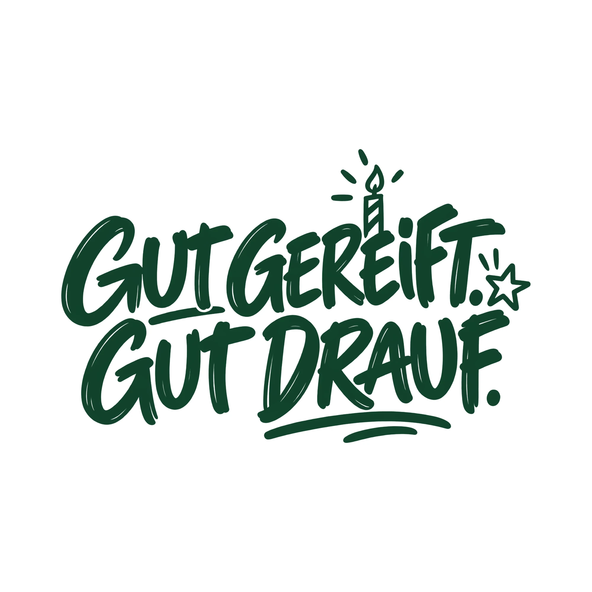 Bügelbild GUT GEREIFT. GUT DRAUF. als Grafik auf weißem Hintergrund (BB013103)
