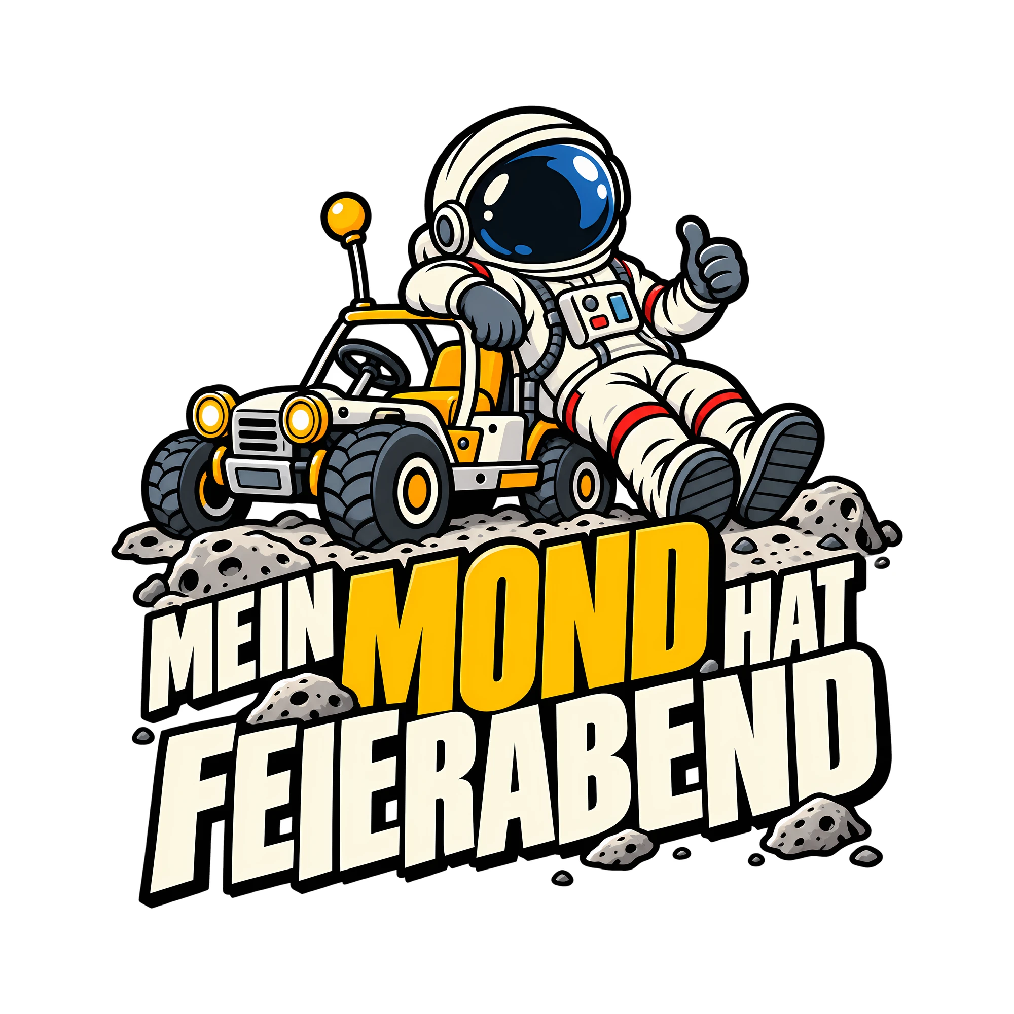 Bügelbild MEIN MOND HAT FEIERABEND als Grafik auf weißem Hintergrund (BB011939)