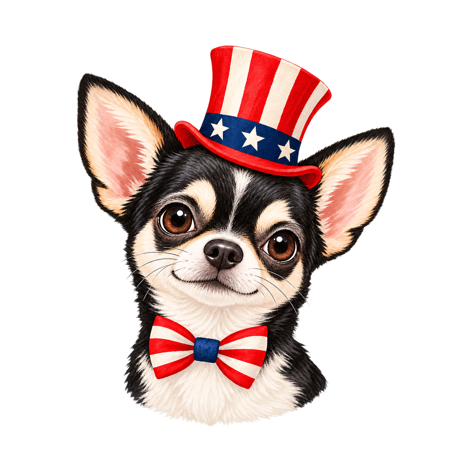 Bügelbild USA Chihuahua, Tiere Shirt Motiv als Grafik auf weißem Hintergrund (BB016101)