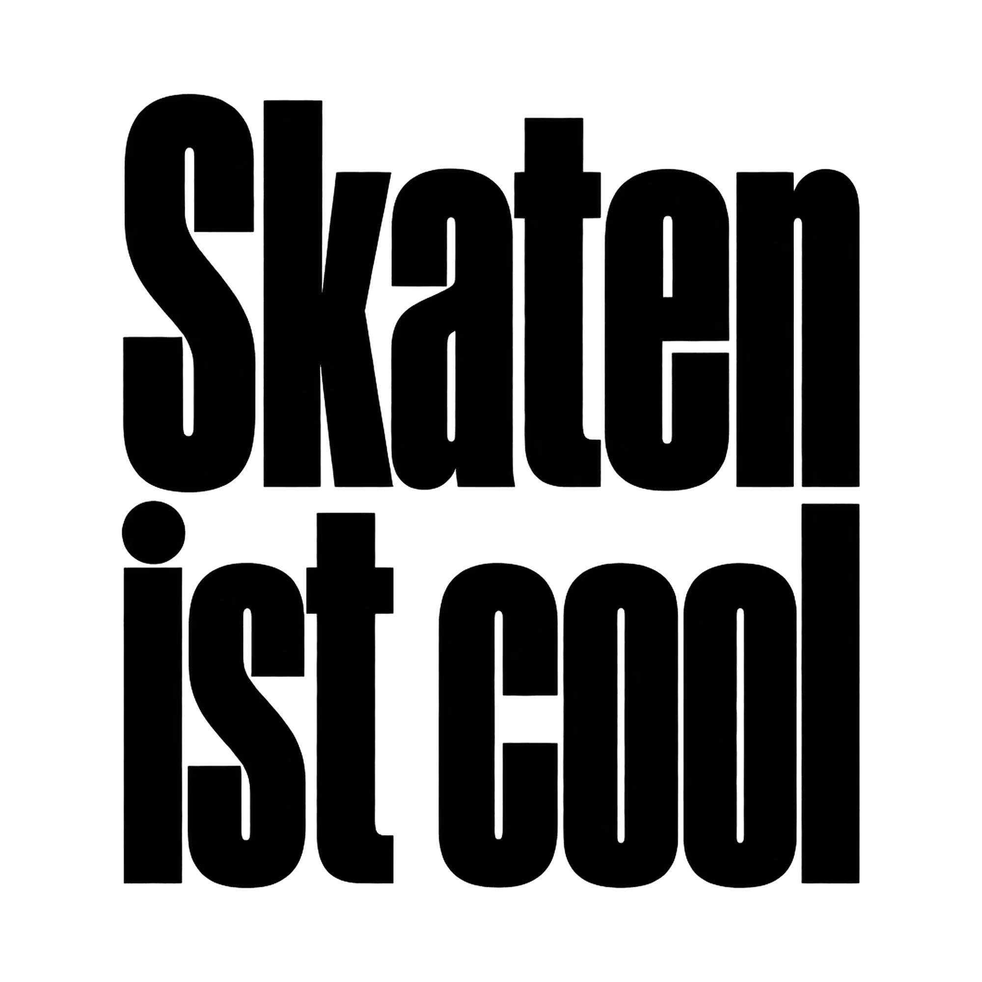 Bügelbild Skaten ist cool, Sport Shirt Spruch als Grafik auf weißem Hintergrund (BB017117)