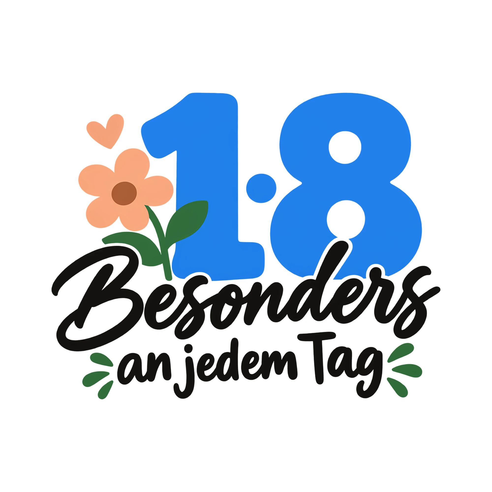 Bügelbild 18 · Besonders an jedem Tag als Grafik auf weißem Hintergrund (BB012593)