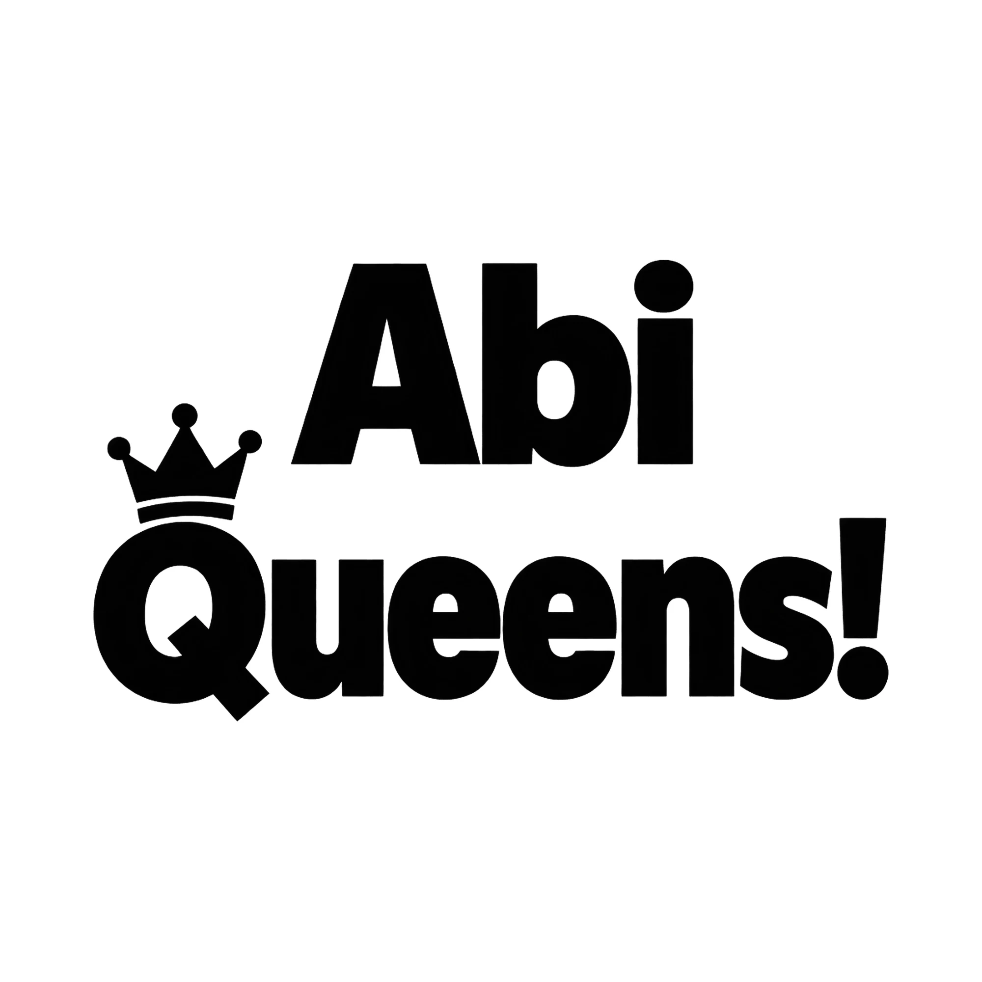 Bügelbild Abi Queens!, Abi Shirt Spruch als Grafik auf weißem Hintergrund (BB017020)