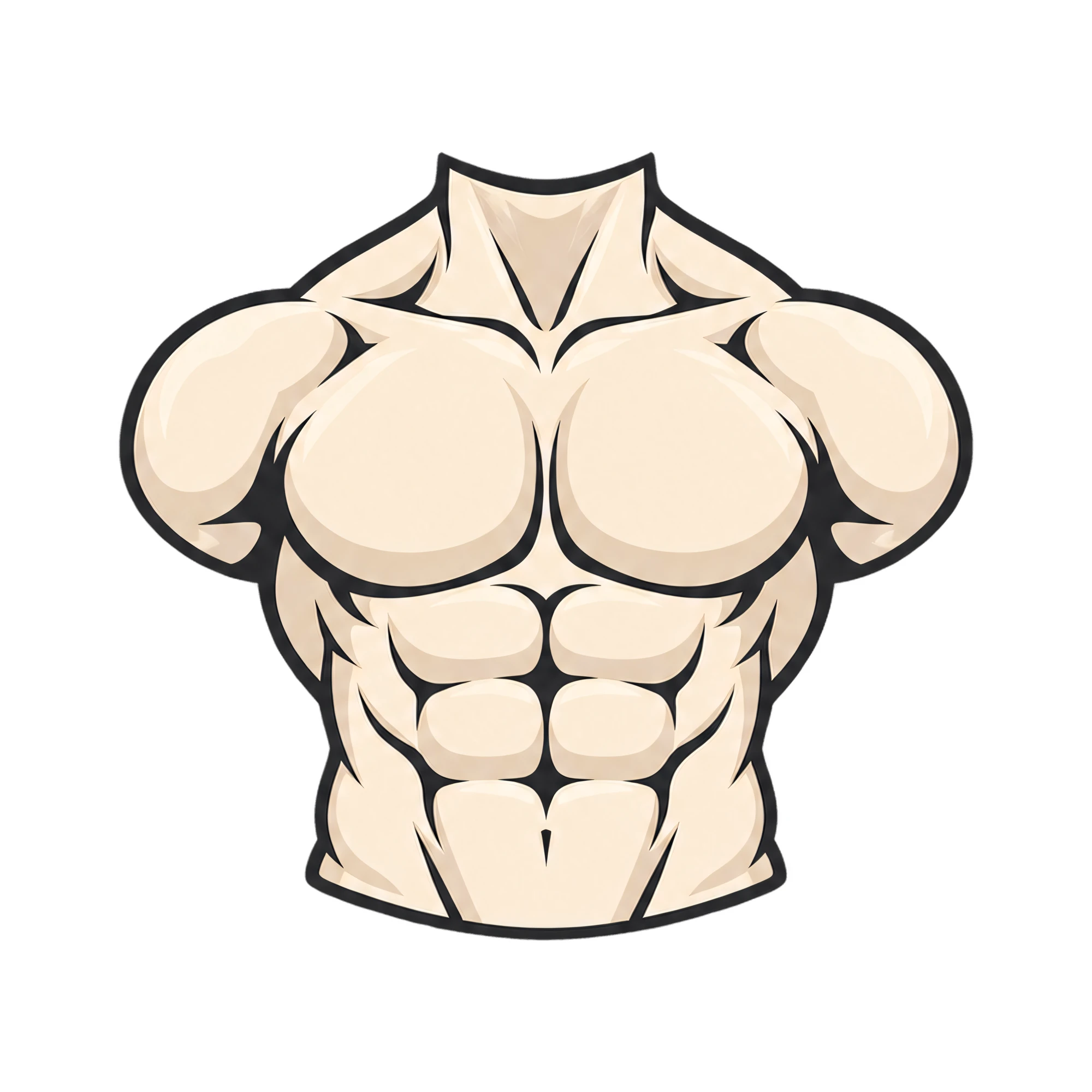 Bügelbild Muskulöser Oberkörper Mann | Lustiger Shirt Motiv als Grafik auf weißem Hintergrund (BB016059)