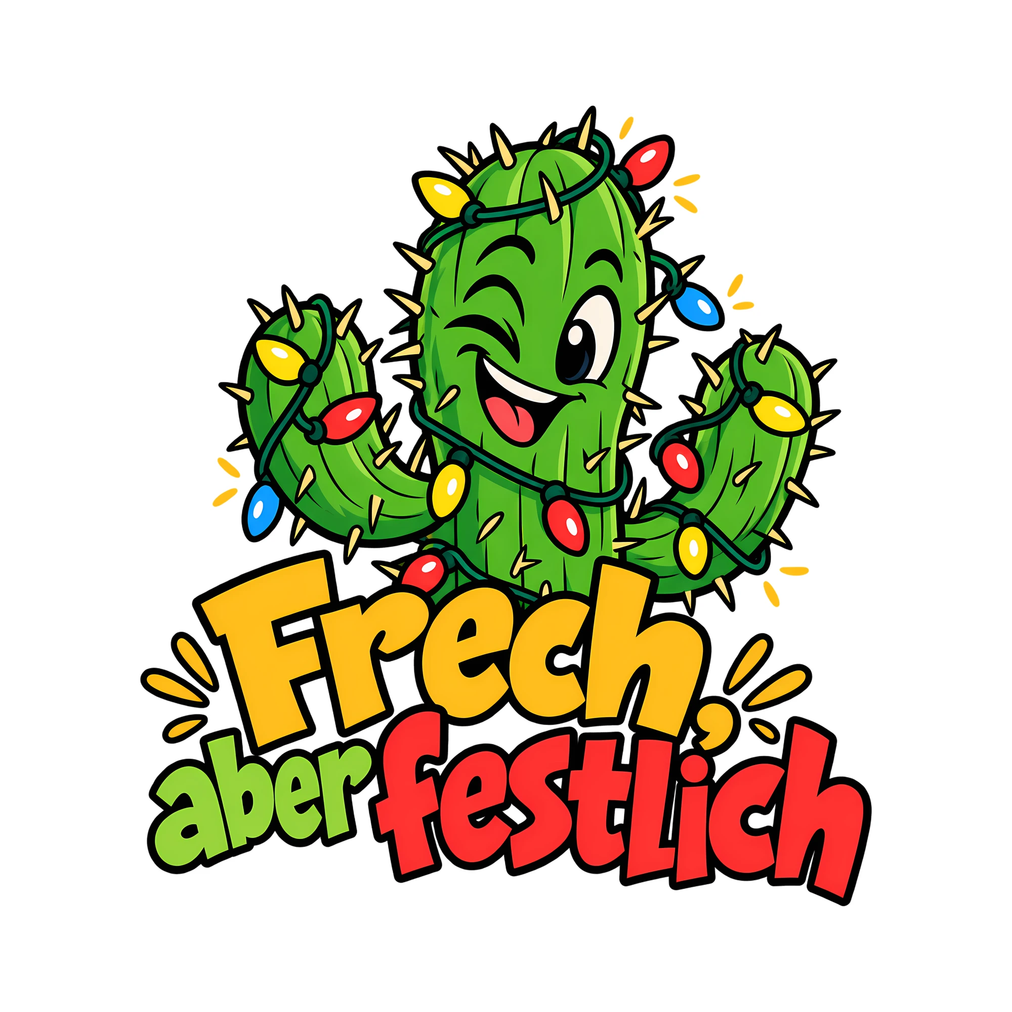 Bügelbild Frech, aber festlich als Grafik auf weißem Hintergrund (BB011898)