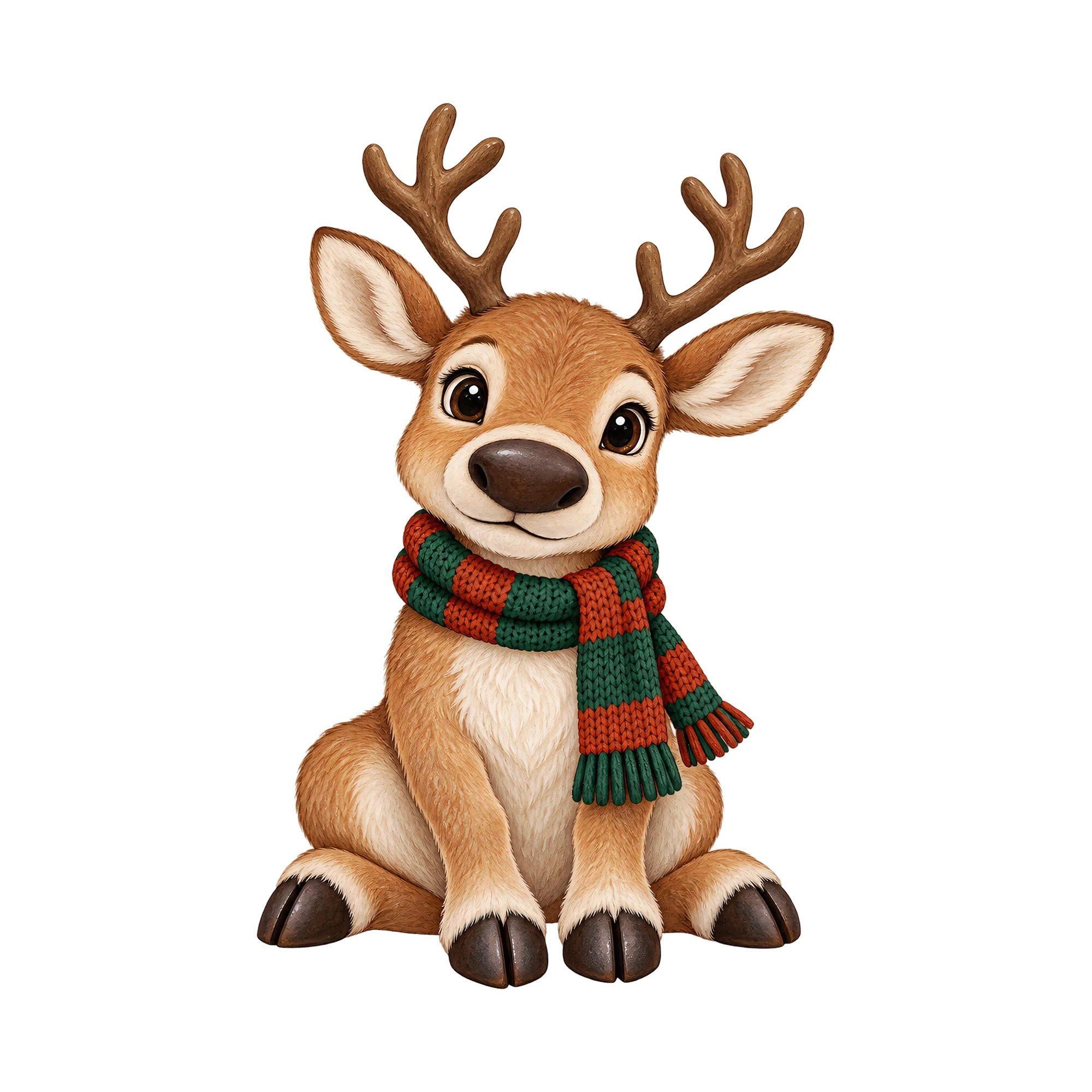 Bügelbild Rentier, Weihnachten Shirt Motiv als Grafik auf weißem Hintergrund (BB014796)