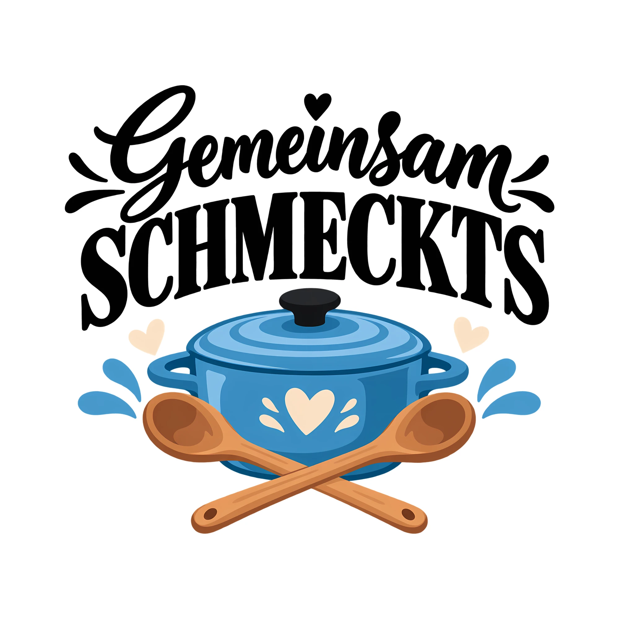 Bügelbild Gemeinsam schmeckt’s als Grafik auf weißem Hintergrund (BB012086)