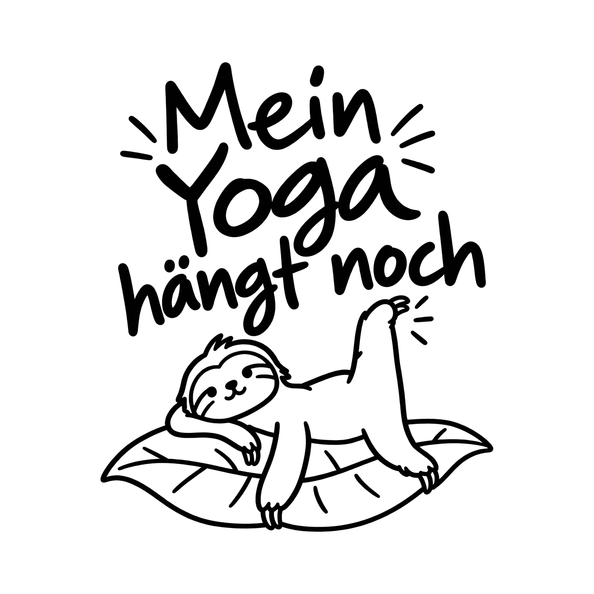 Bügelbild Mein Yoga hängt noch als Grafik auf weißem Hintergrund (BB013819)