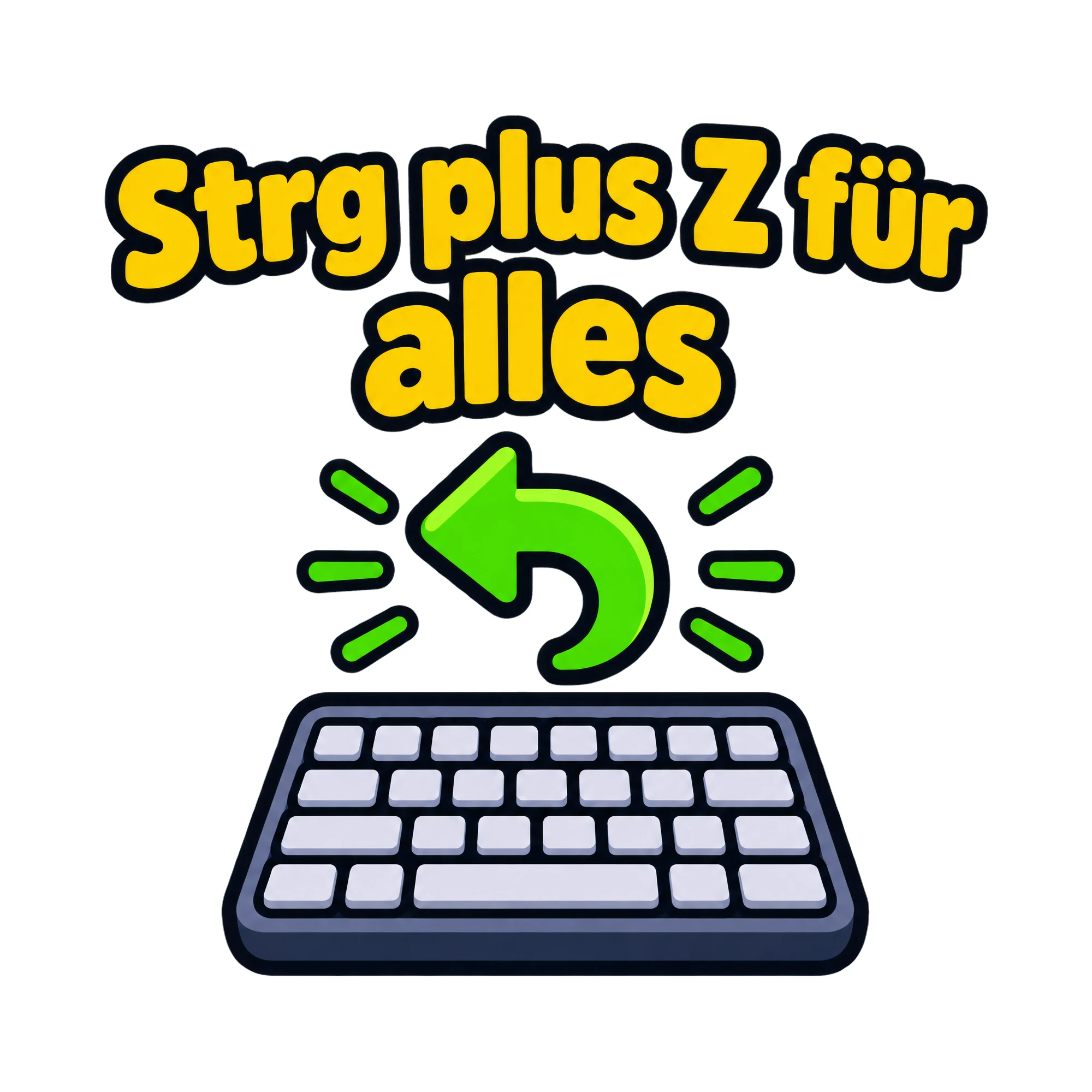 Bügelbild Strg plus Z für alles als Grafik auf weißem Hintergrund (BB020372)