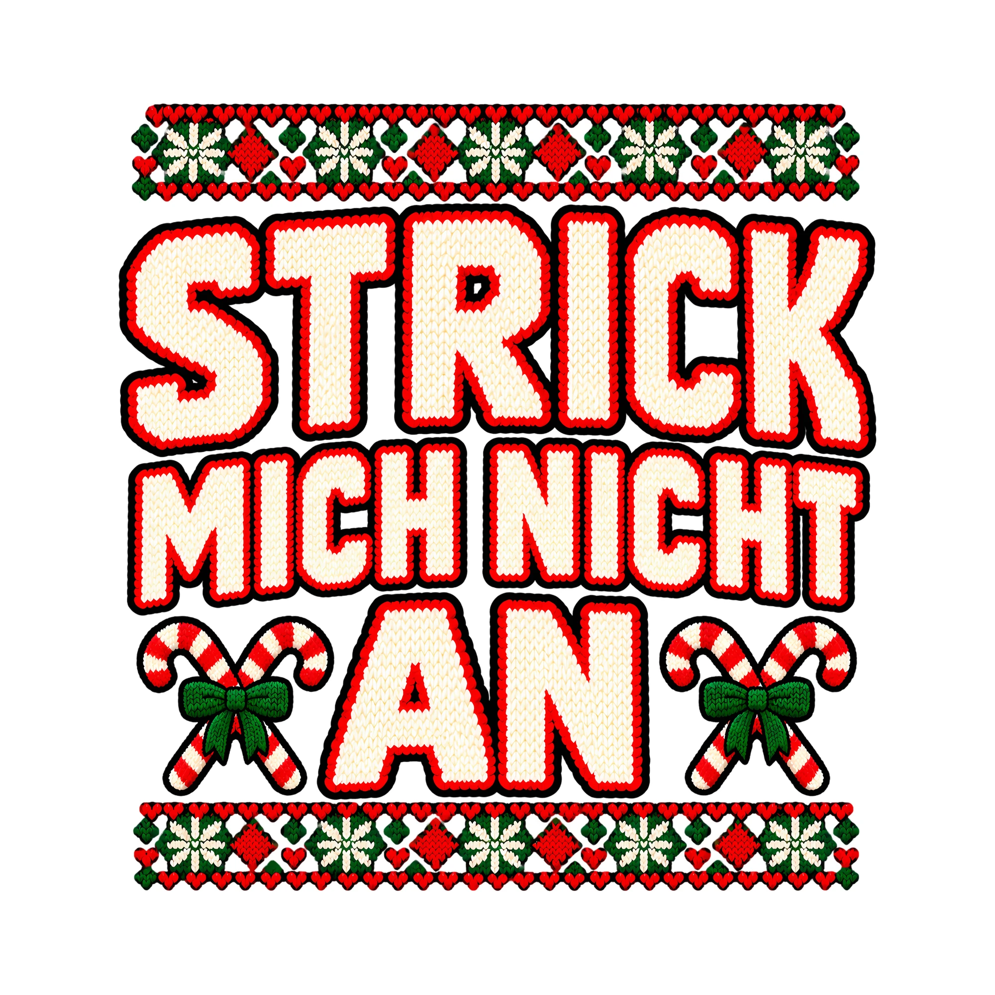 Bügelbild Strick mich nicht an als Grafik auf weißem Hintergrund (BB011414)