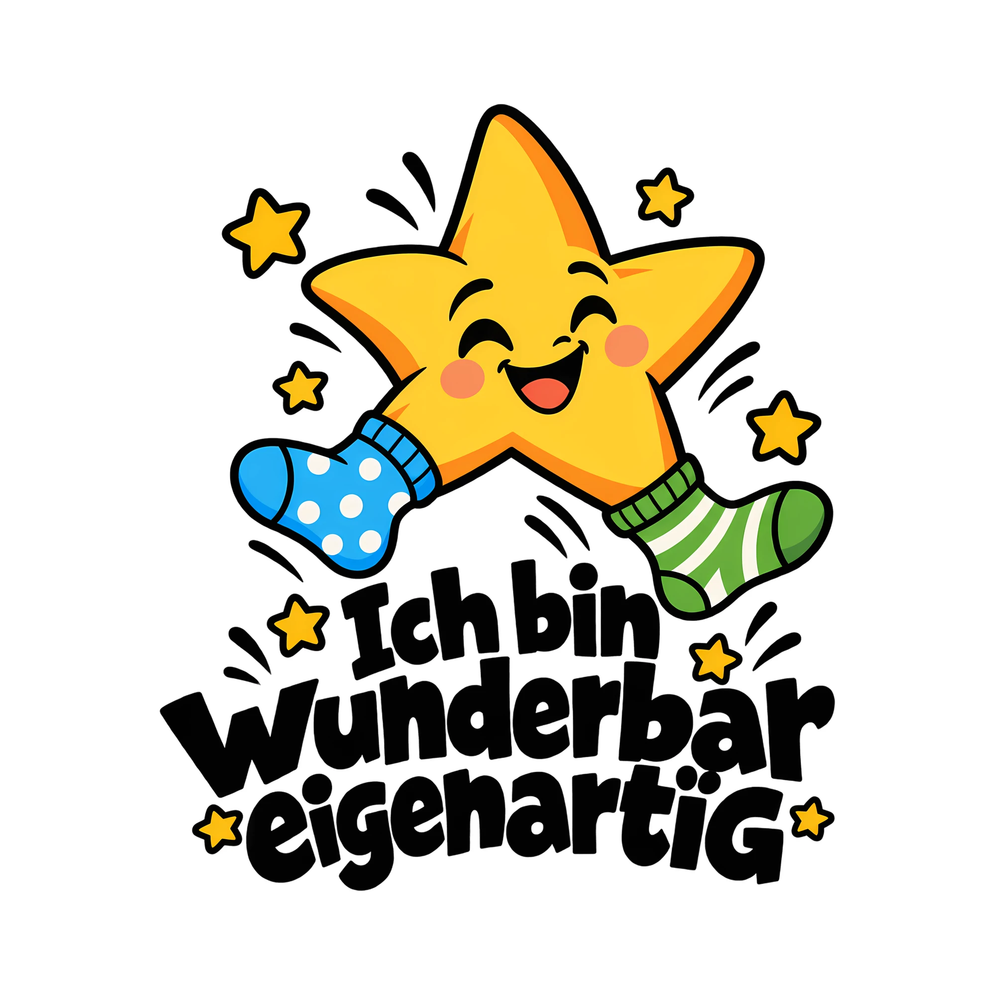 Bügelbild Ich bin wunderbar eigenartig als Grafik auf weißem Hintergrund (BB014303)