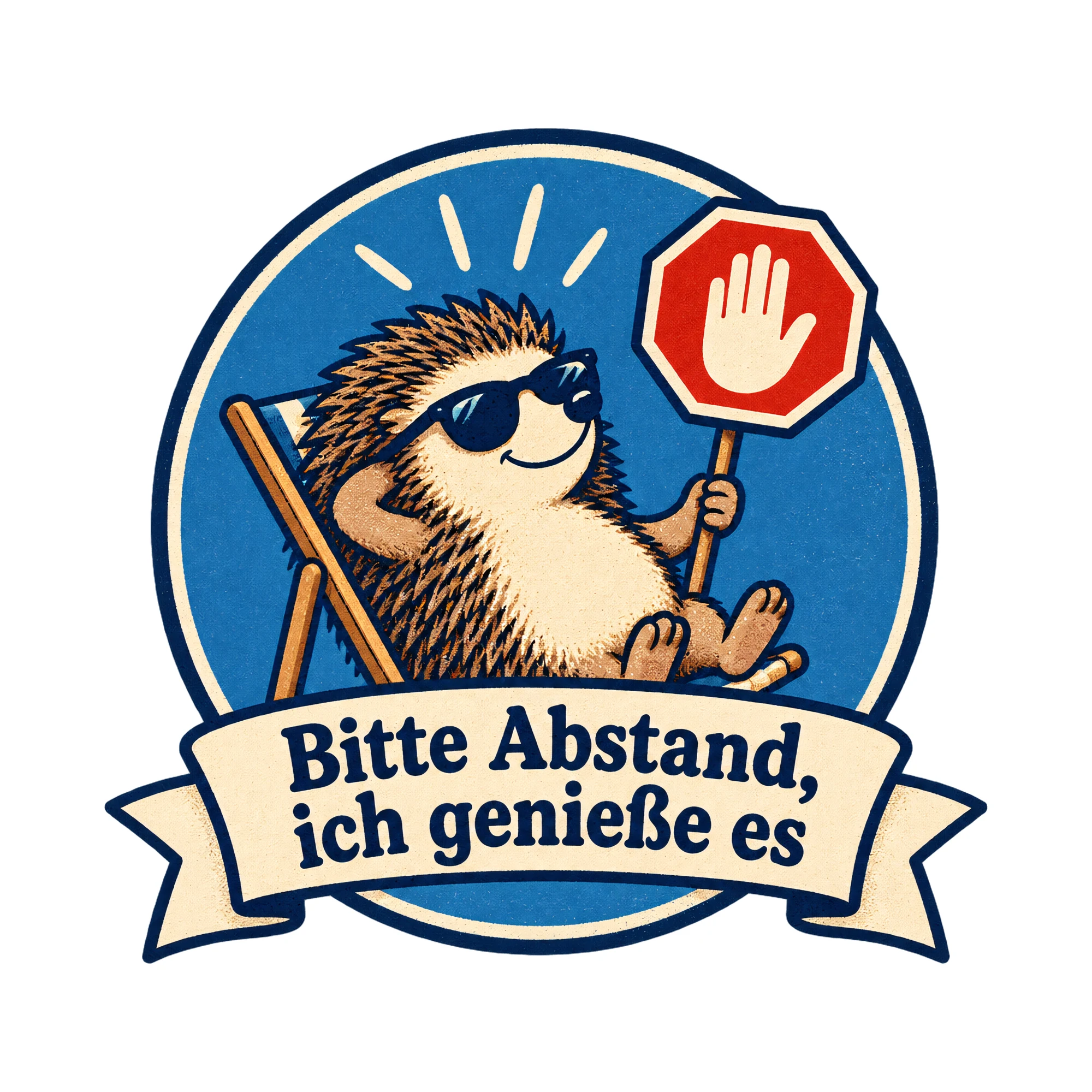 Bügelbild Bitte Abstand ich genieße es als Grafik auf weißem Hintergrund (BB013641)