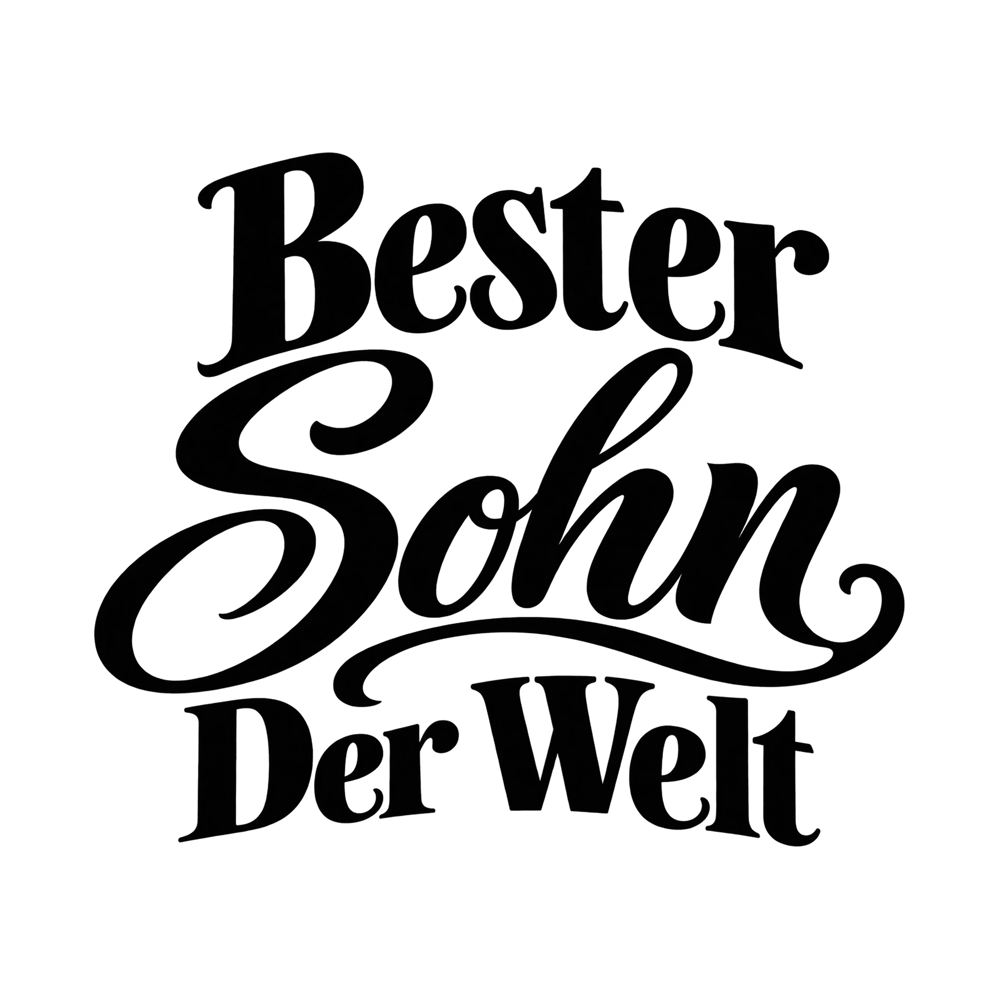 Bügelbild „Bester Sohn der Welt“, Familienshirt Spruch als Grafik auf weißem Hintergrund (BB015499)