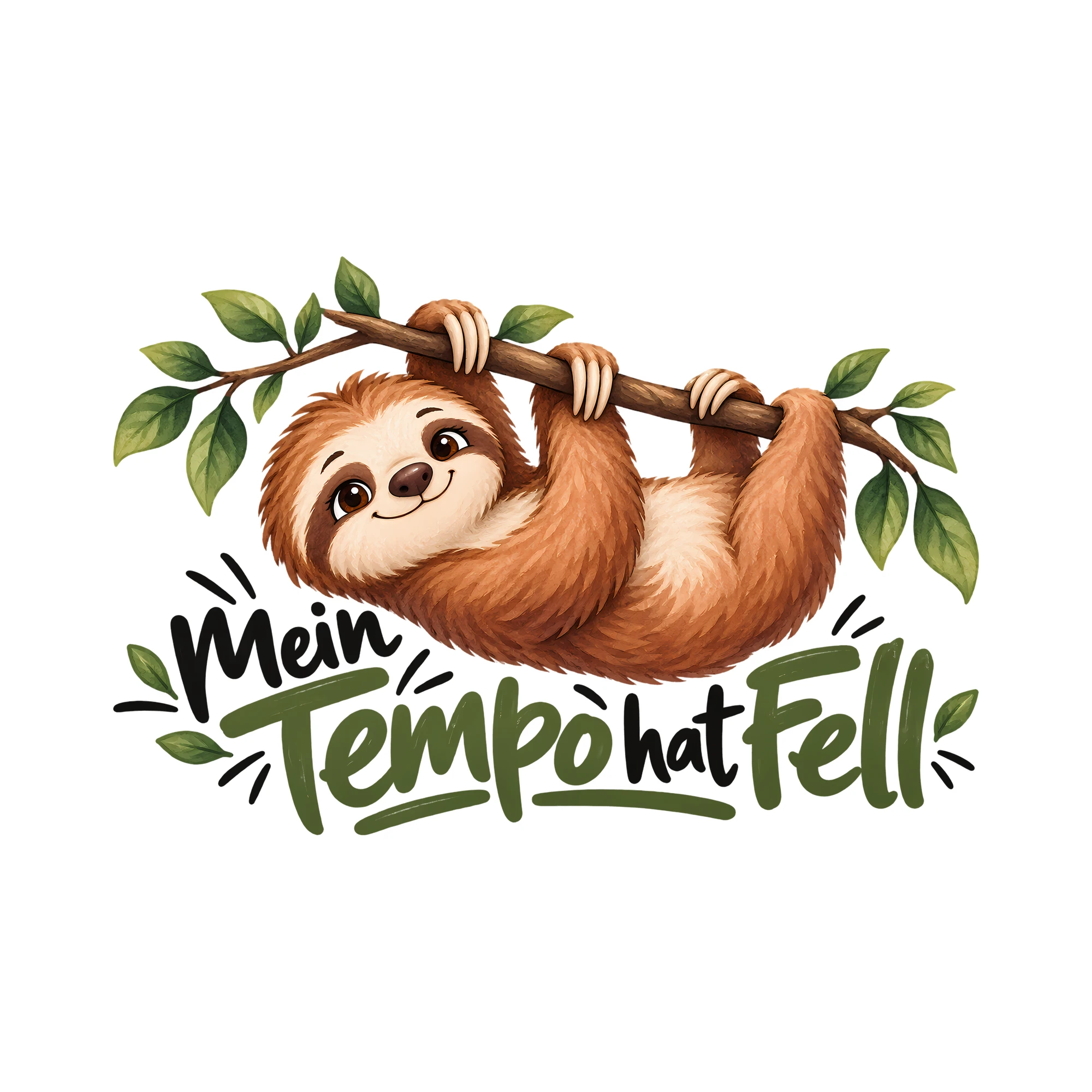 Bügelbild Mein Tempo hat Fell als Grafik auf weißem Hintergrund (BB012929)