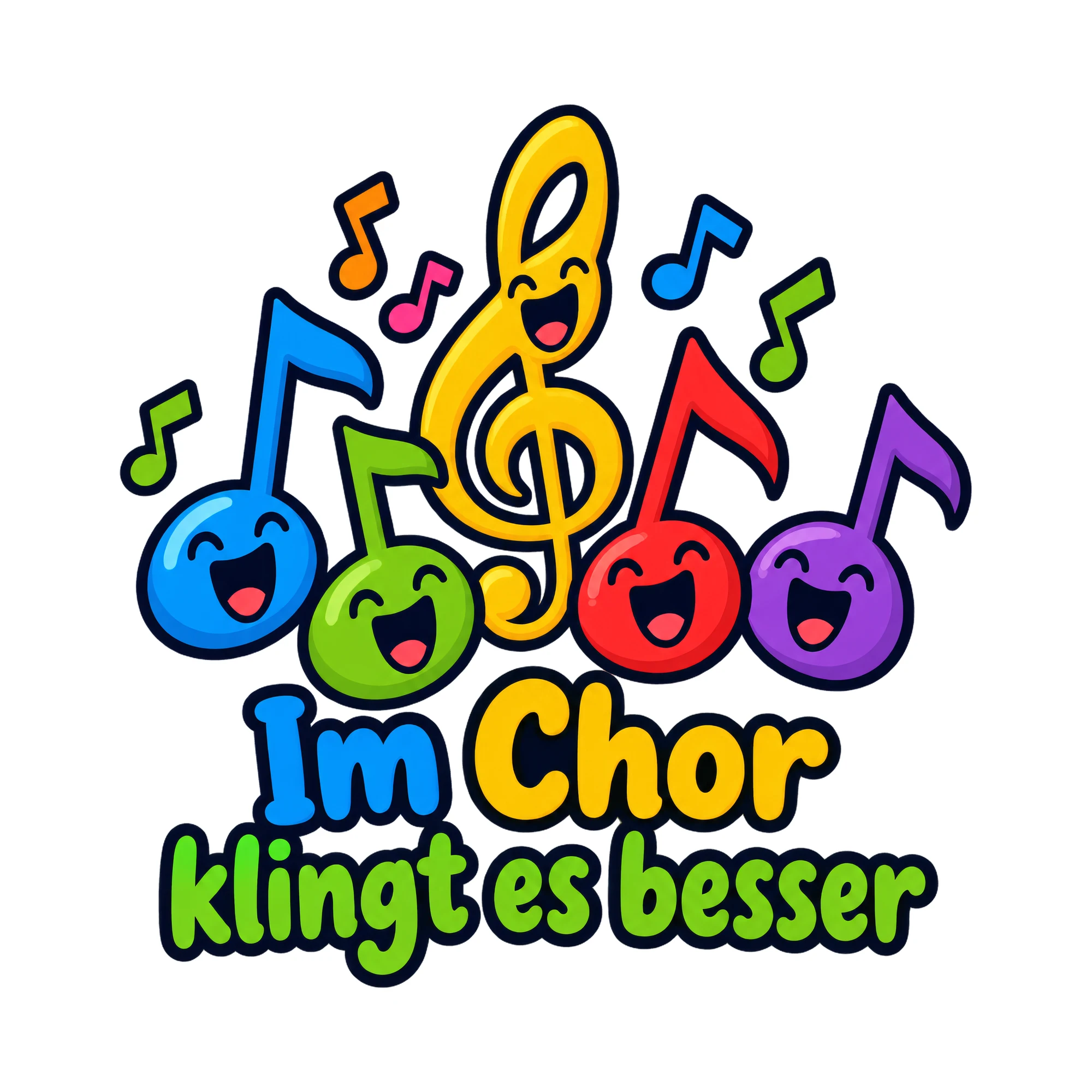 Bügelbild Im Chor klingt es besser, Vereine Shirt Spruch als Grafik auf weißem Hintergrund (BB016681)