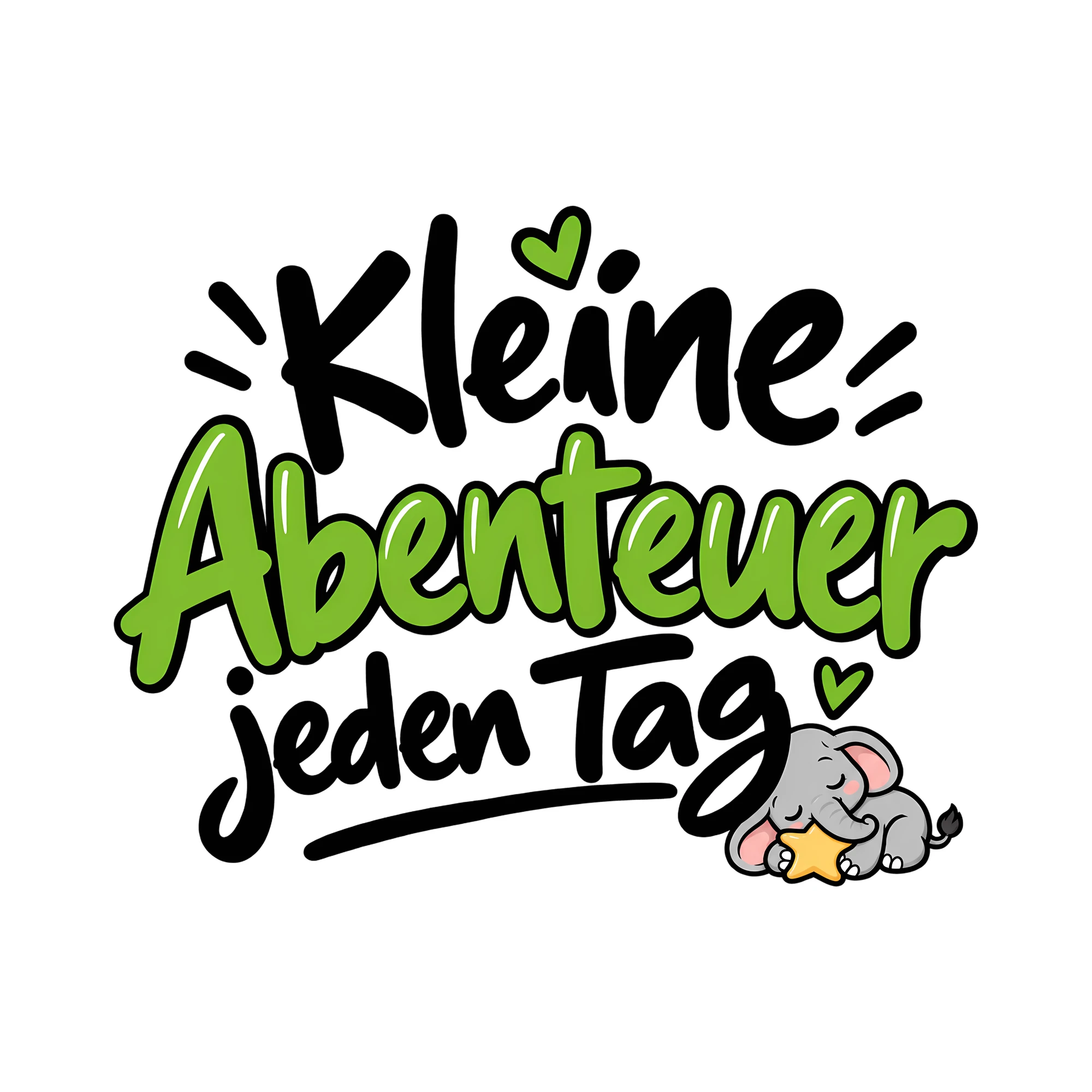 Bügelbild Kleine Abenteuer jeden Tag als Grafik auf weißem Hintergrund (BB011788)