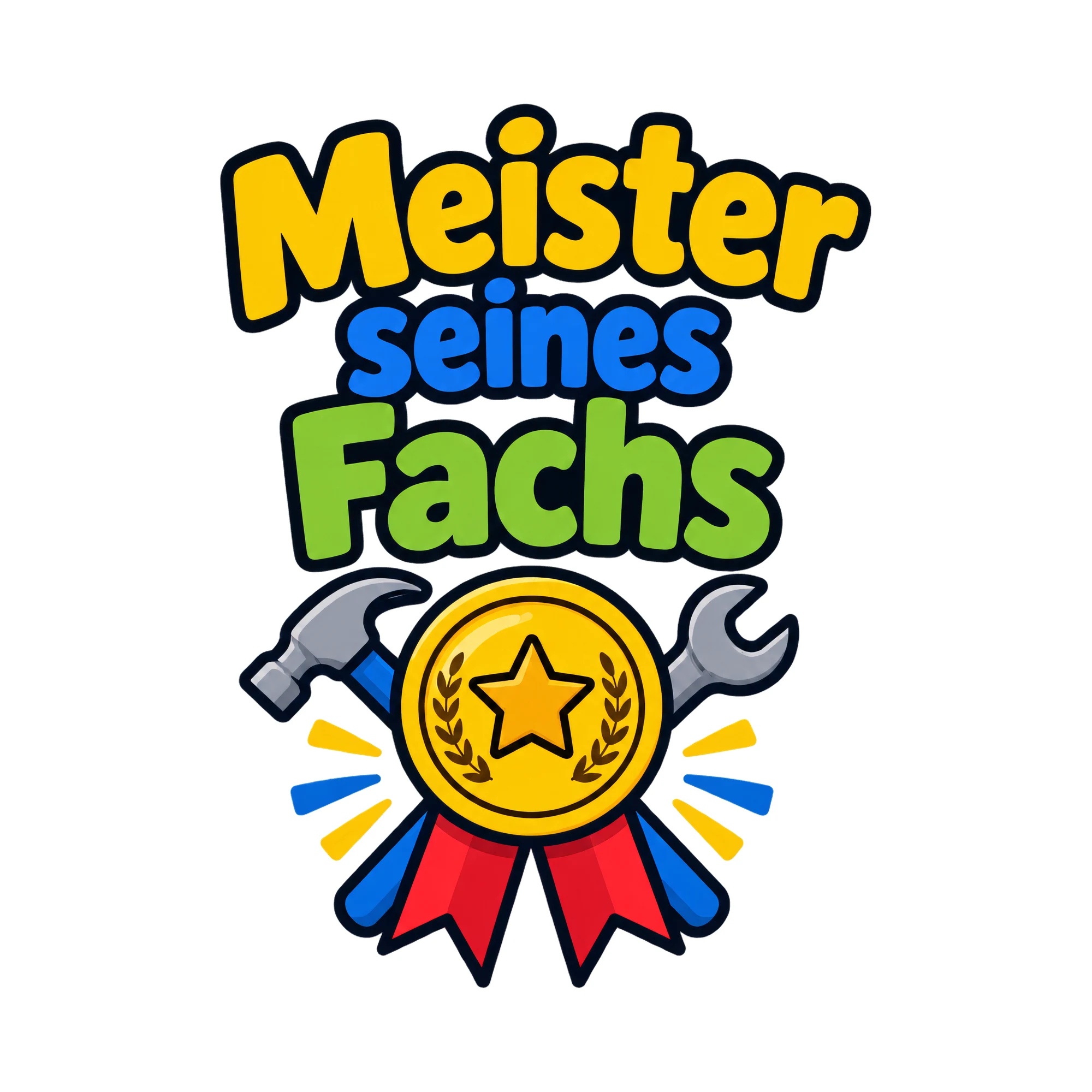 Bügelbild Meister seines Fachs, Beruf Shirt Spruch als Grafik auf weißem Hintergrund (BB020188)