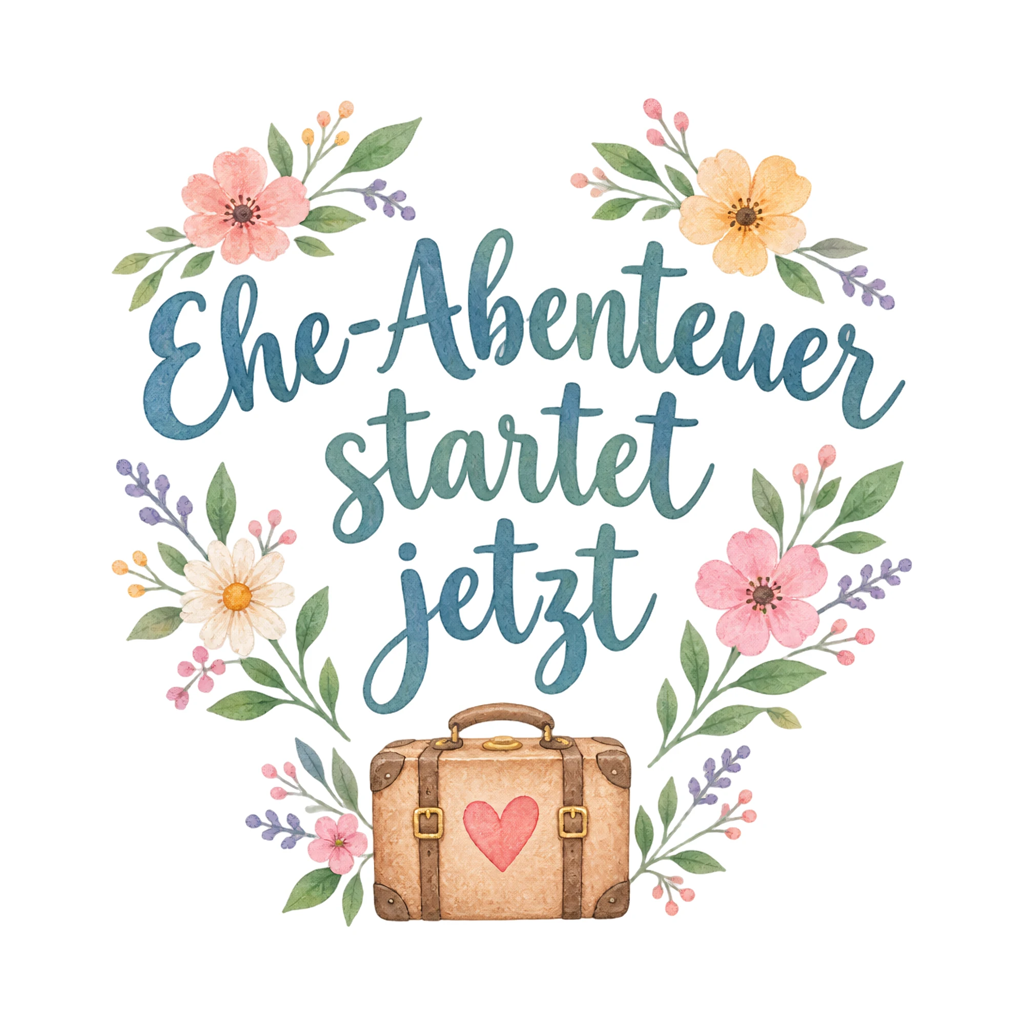 Bügelbild Ehe abenteuer startet jetzt als Grafik auf weißem Hintergrund (BB016361)