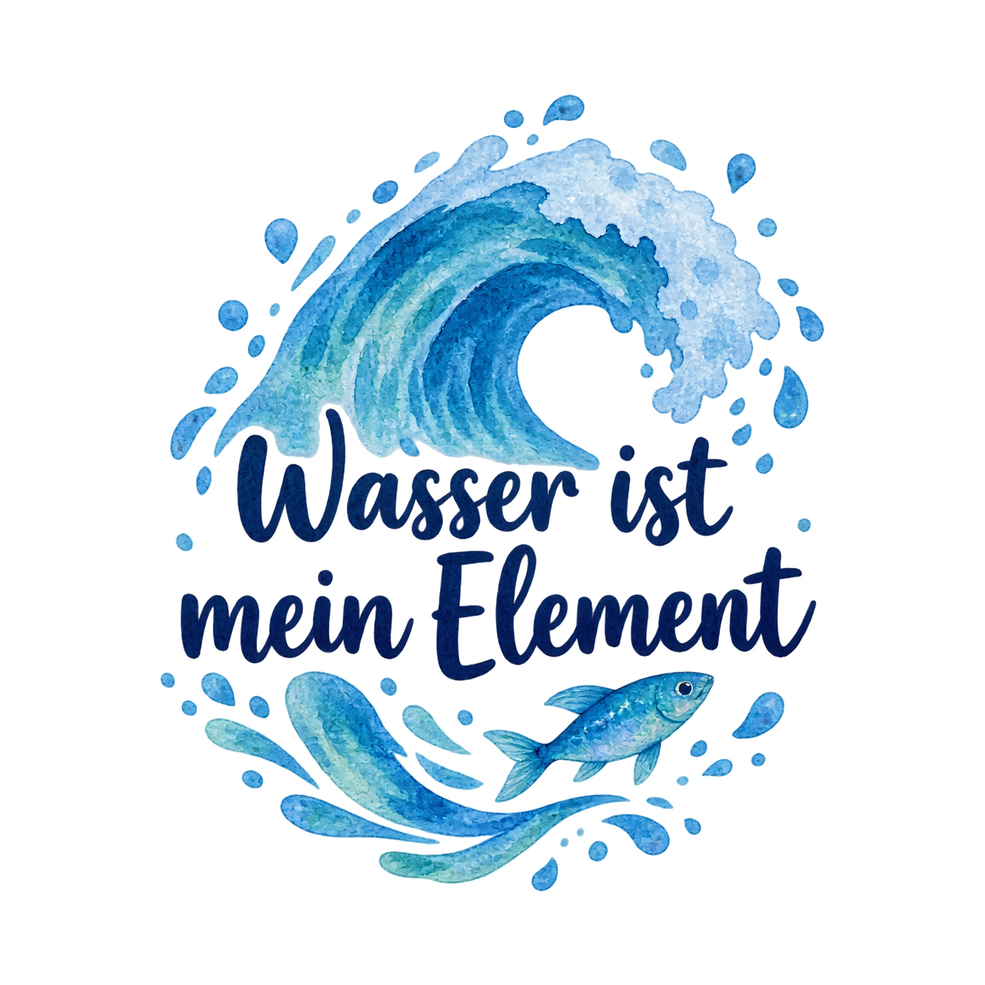 Bügelbild Wasser ist mein Element als Grafik auf weißem Hintergrund (BB019455)