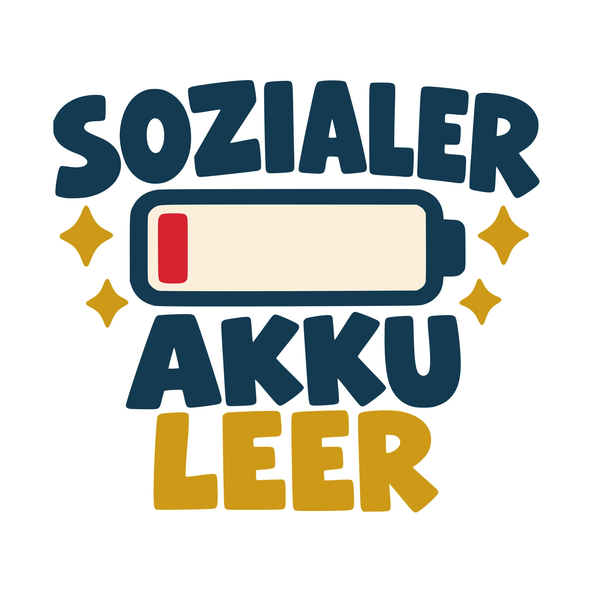 Bügelbild Sozialer Akku leer als Grafik auf weißem Hintergrund (BB010632)