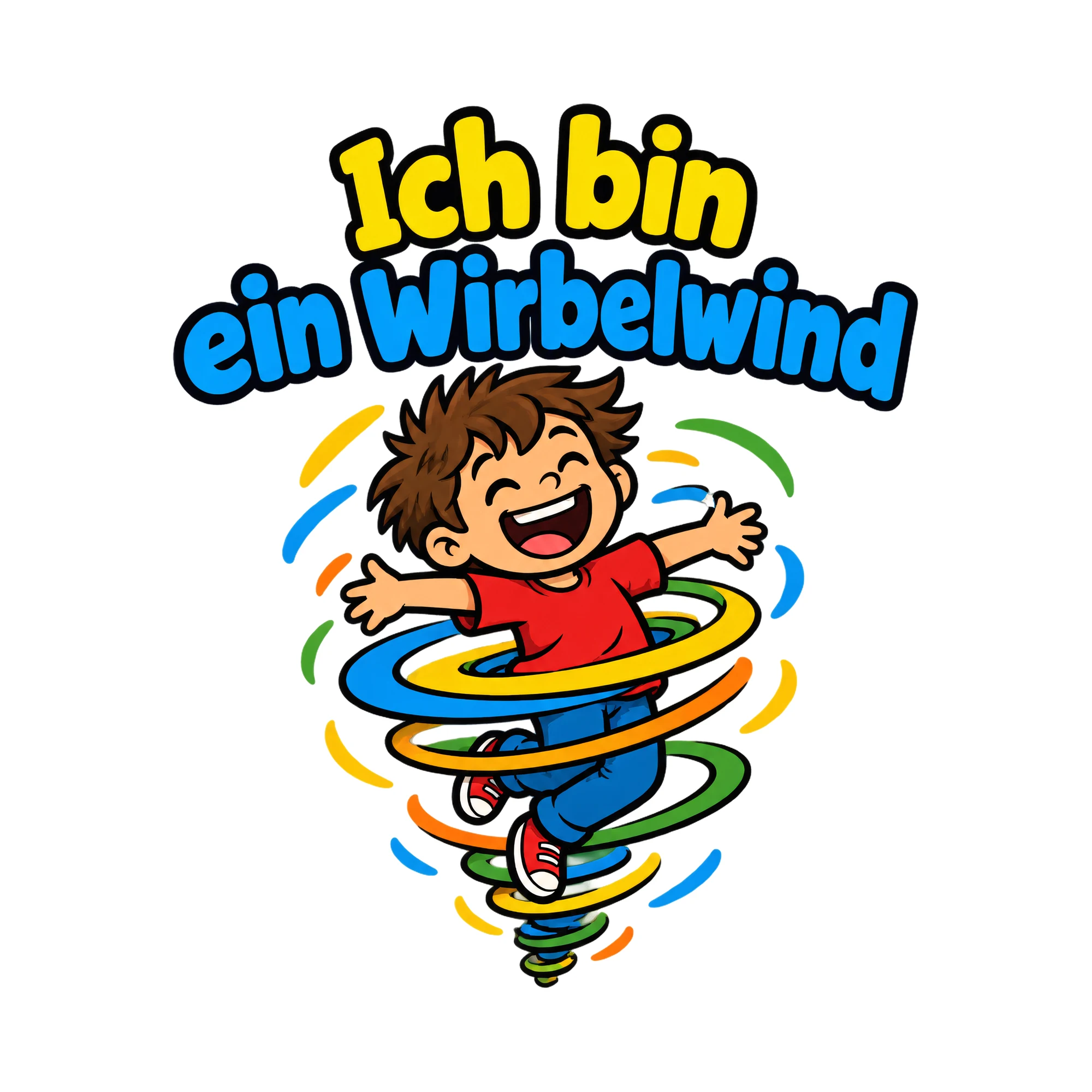 Bügelbild Ich bin ein Wirbelwind als Grafik auf weißem Hintergrund (BB018711)