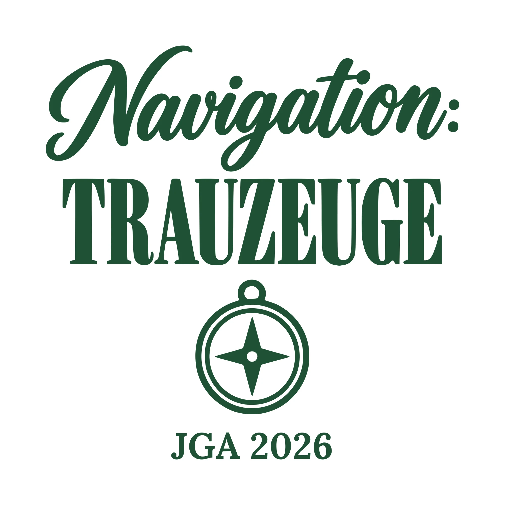 Bügelbild Navigation: Trauzeuge mit Jahr als Grafik auf weißem Hintergrund (BB010712)