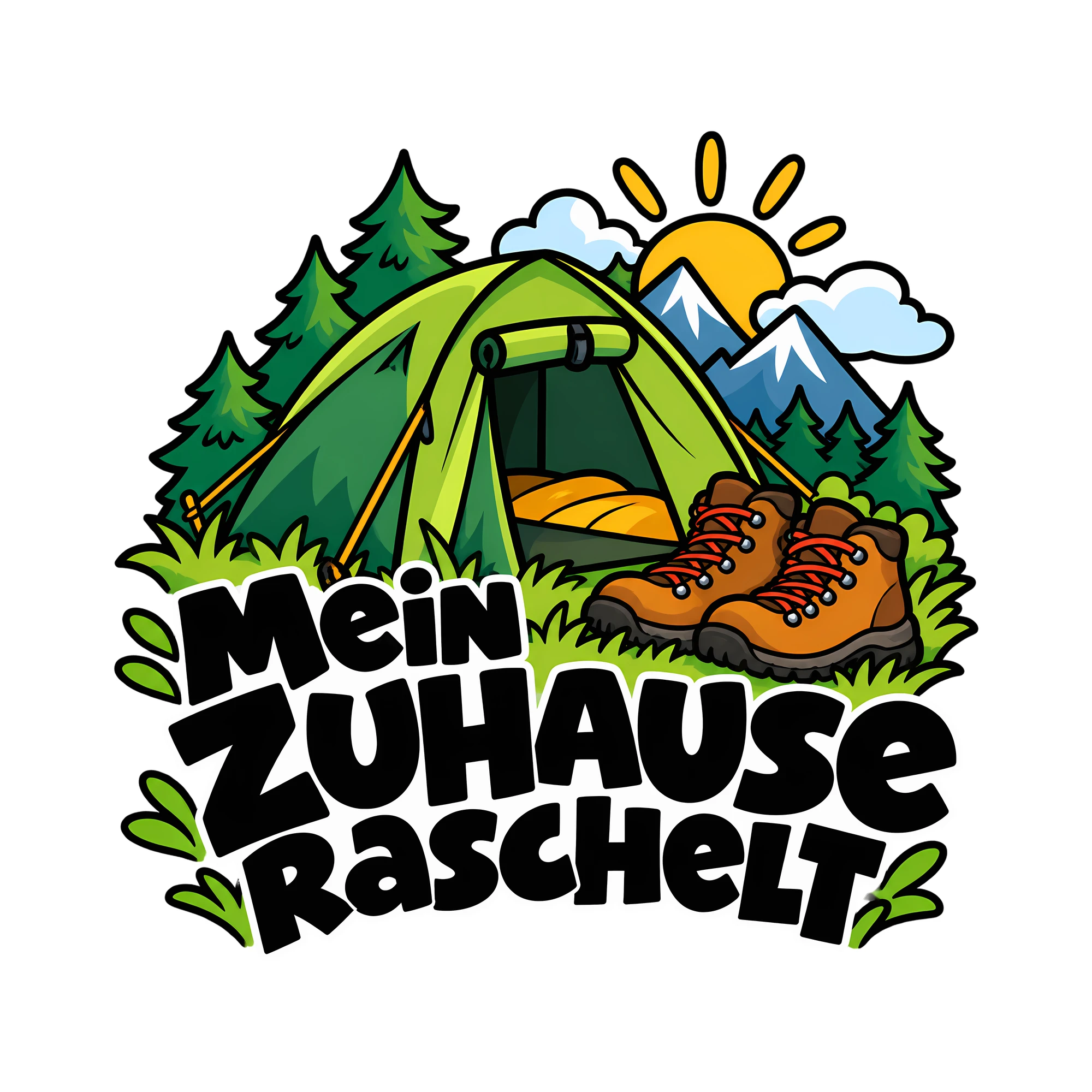 Bügelbild MEIN ZUHAUSE RASCHELT als Grafik auf weißem Hintergrund (BB012898)