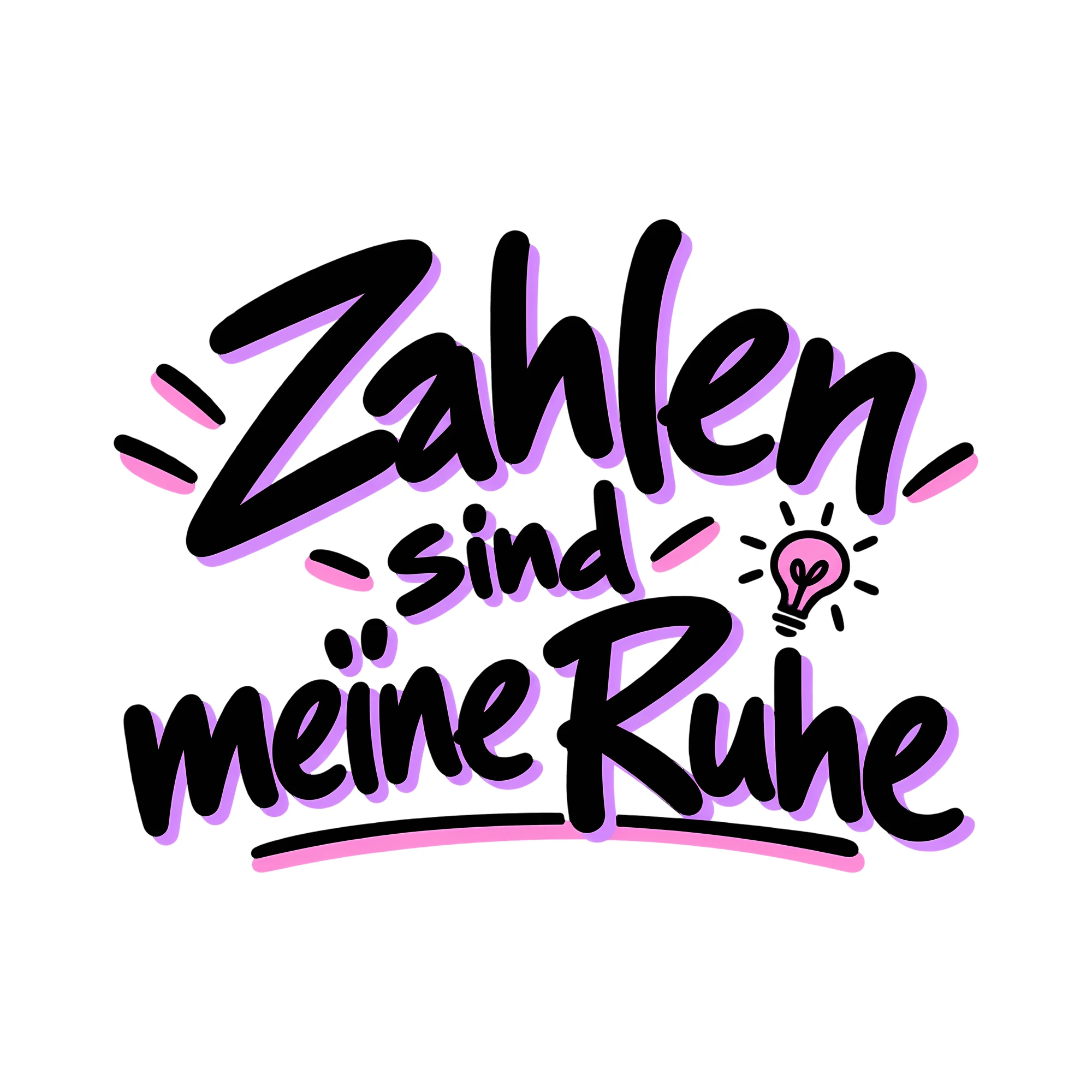 Bügelbild Zahlen sind meine Ruhe als Grafik auf weißem Hintergrund (BB011562)