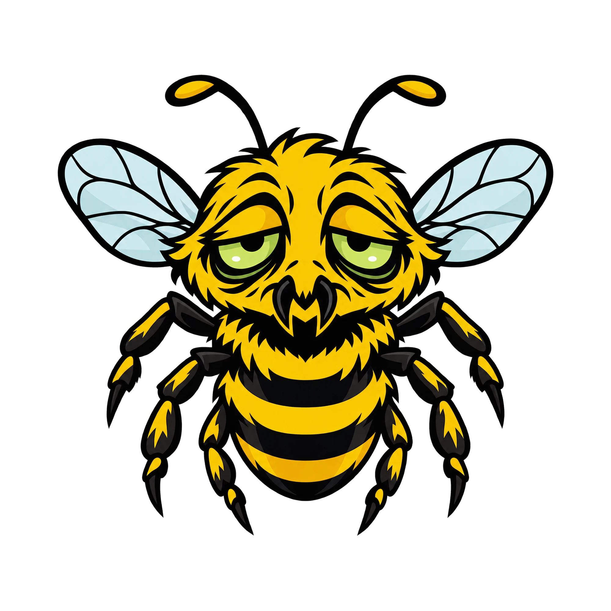Bügelbild Zombee Halloween Zombie Biene, Halloween Shirt Motiv als Grafik auf weißem Hintergrund (BB014853)