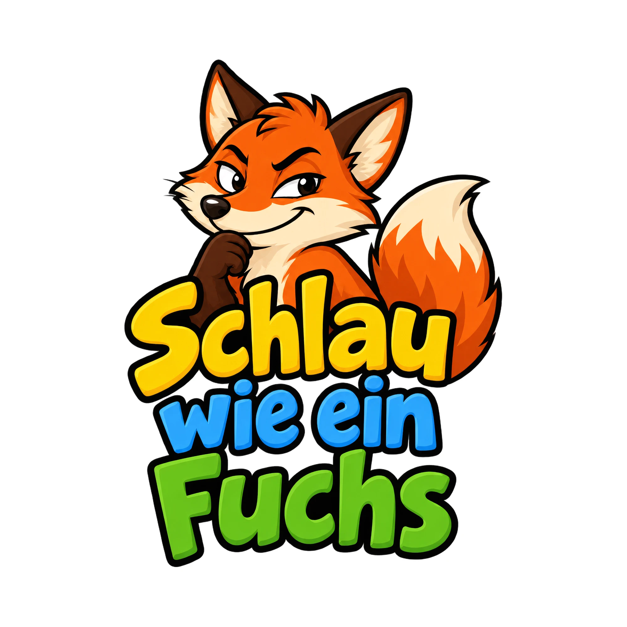 Bügelbild Schlau wie ein Fuchs, Tiere Shirt Spruch als Grafik auf weißem Hintergrund (BB016592)