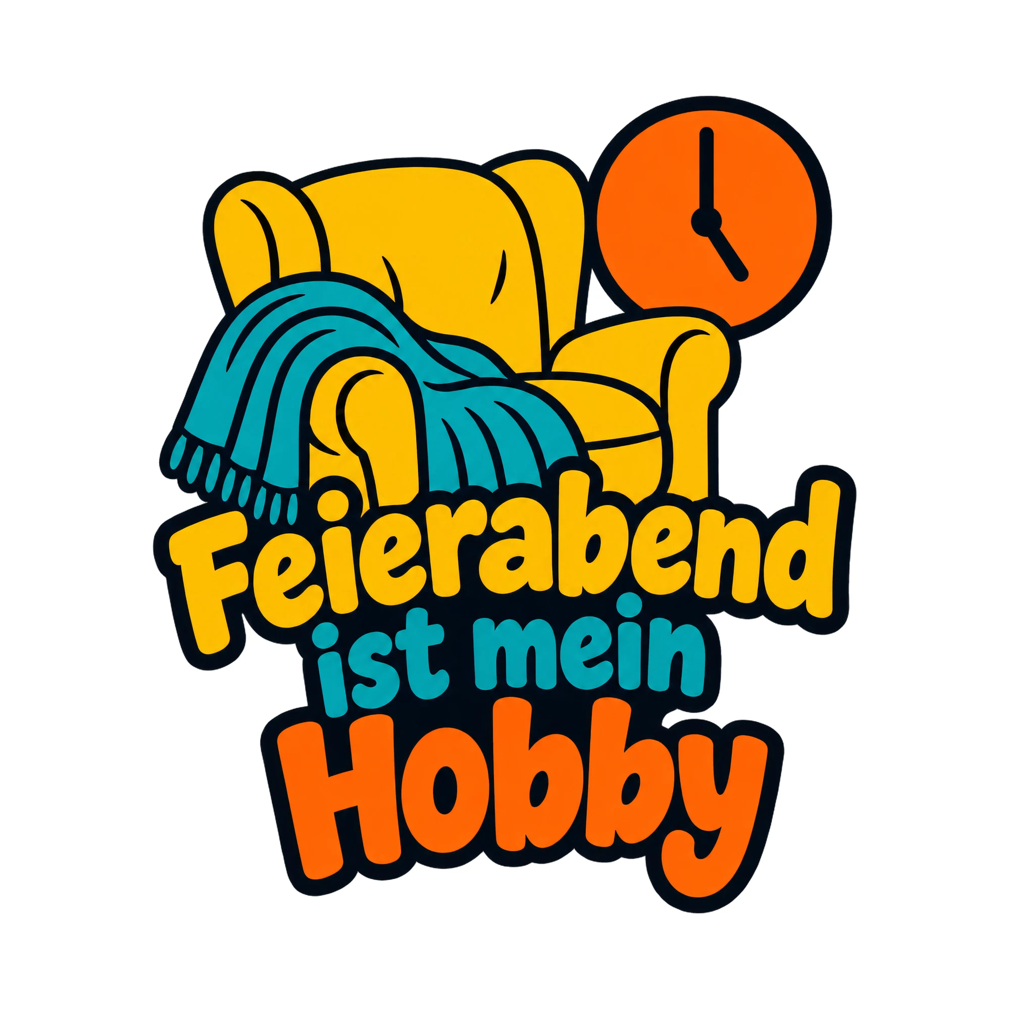 Bügelbild Feierabend ist mein Hobby als Grafik auf weißem Hintergrund (BB018595)