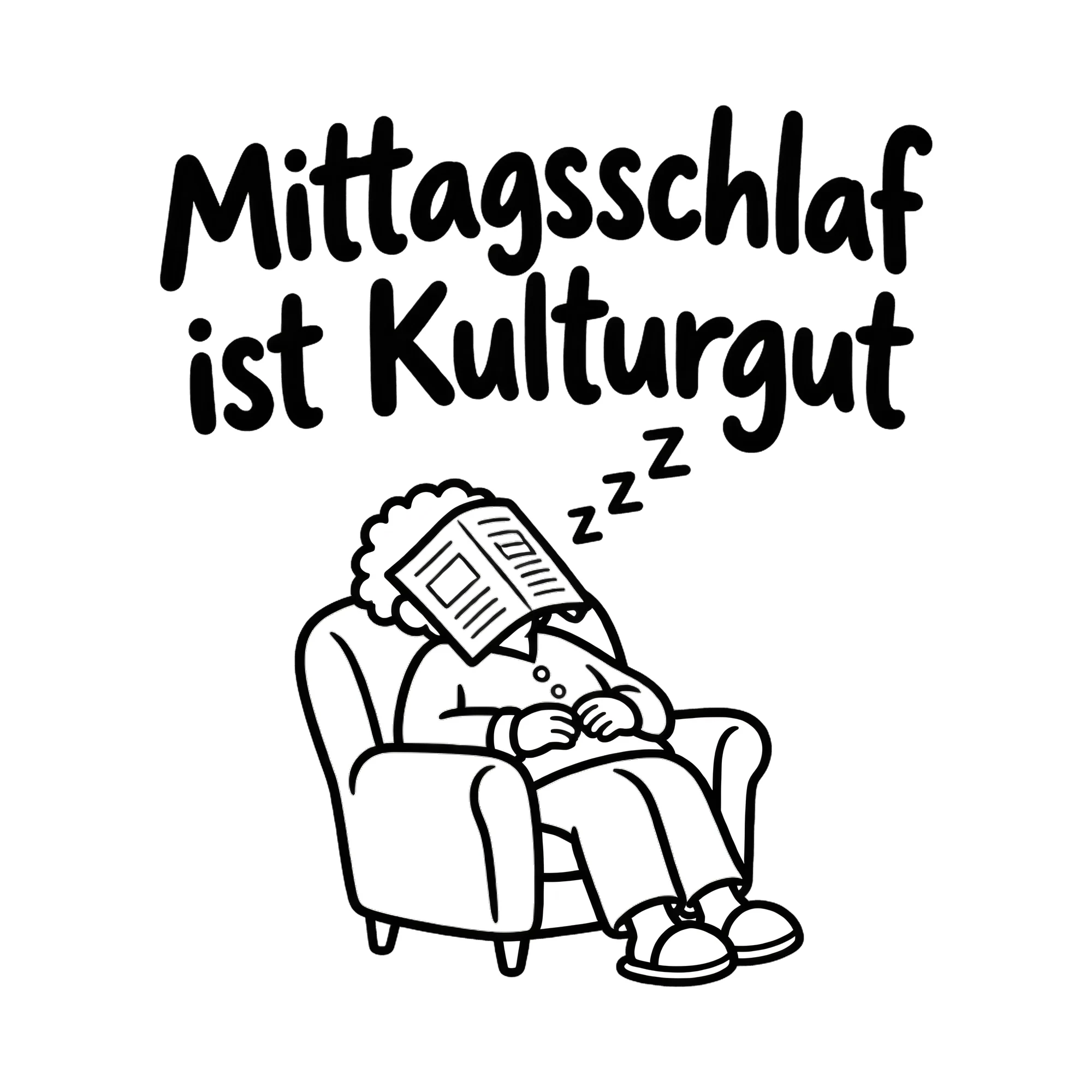 Bügelbild Mittagsschlaf ist Kulturgut als Grafik auf weißem Hintergrund (BB019289)