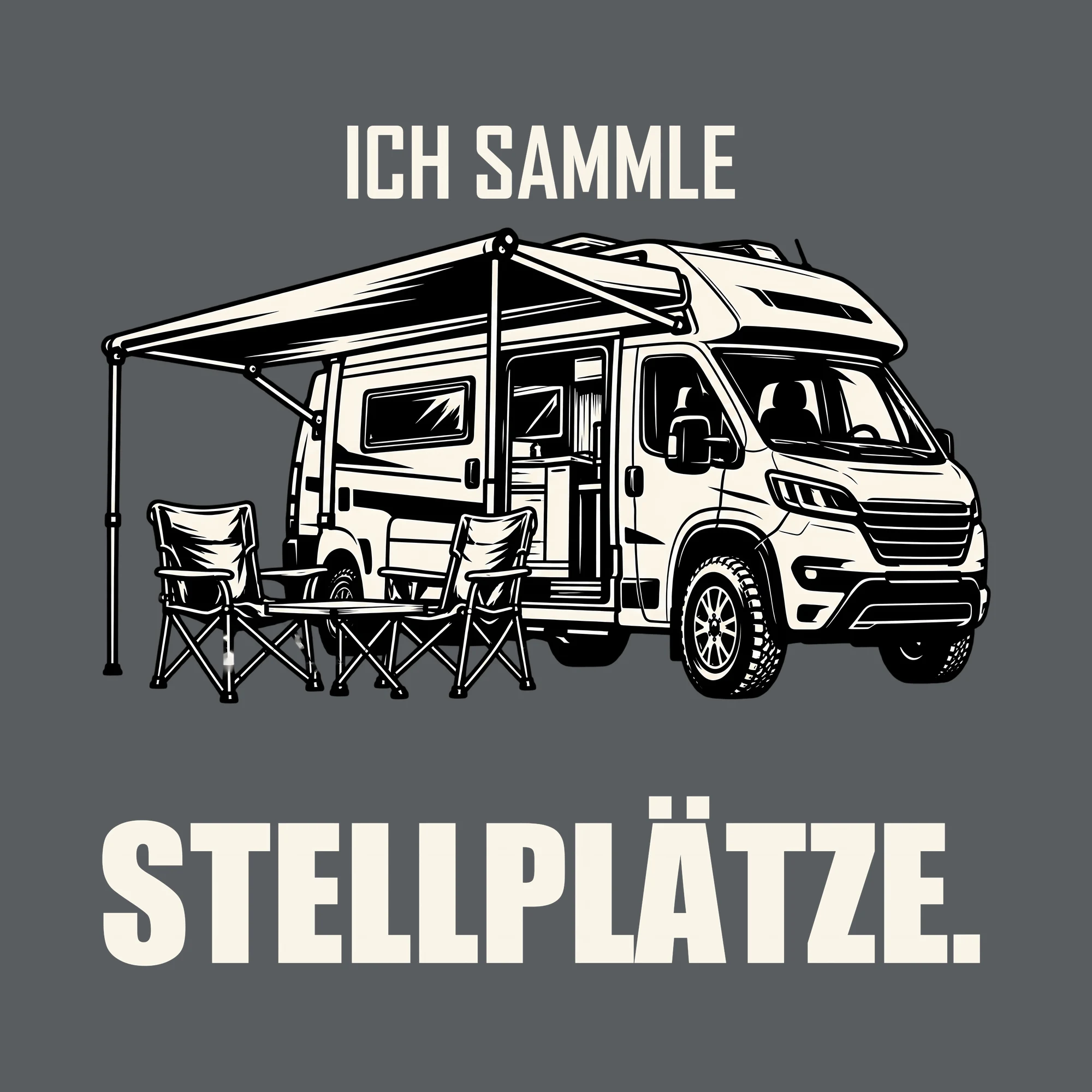 Bügelbild ICH SAMMLE STELLPLÄTZE. als Grafik auf dunklem Hintergrund (BB012753)