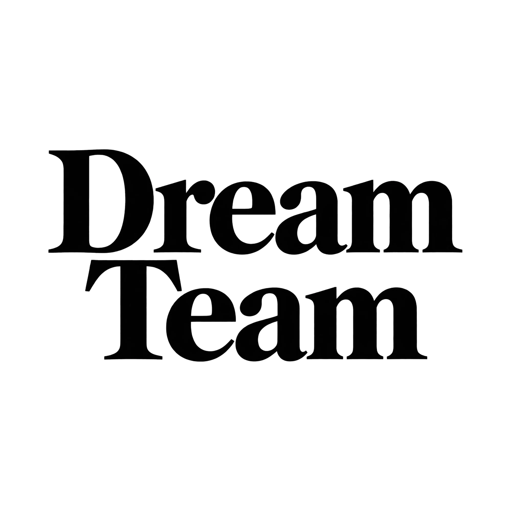Bügelbild „Dream Team“, Beruf Shirt Spruch als Grafik auf weißem Hintergrund (BB014899)