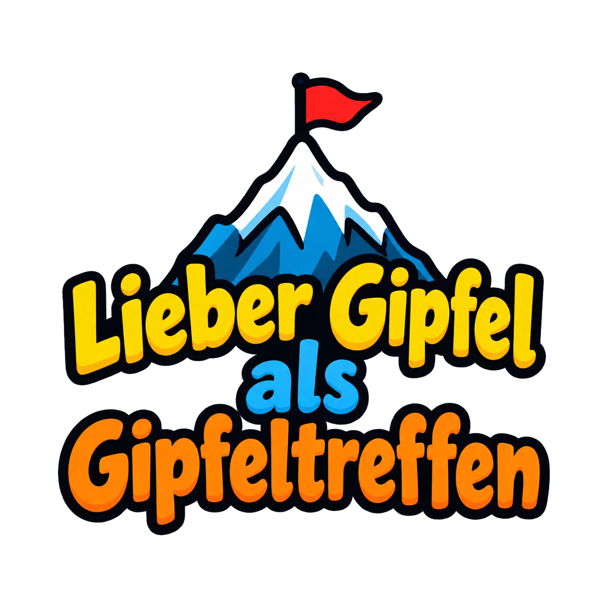 Bügelbild Lieber gipfel als gipfeltreffen als Grafik auf weißem Hintergrund (BB016462)