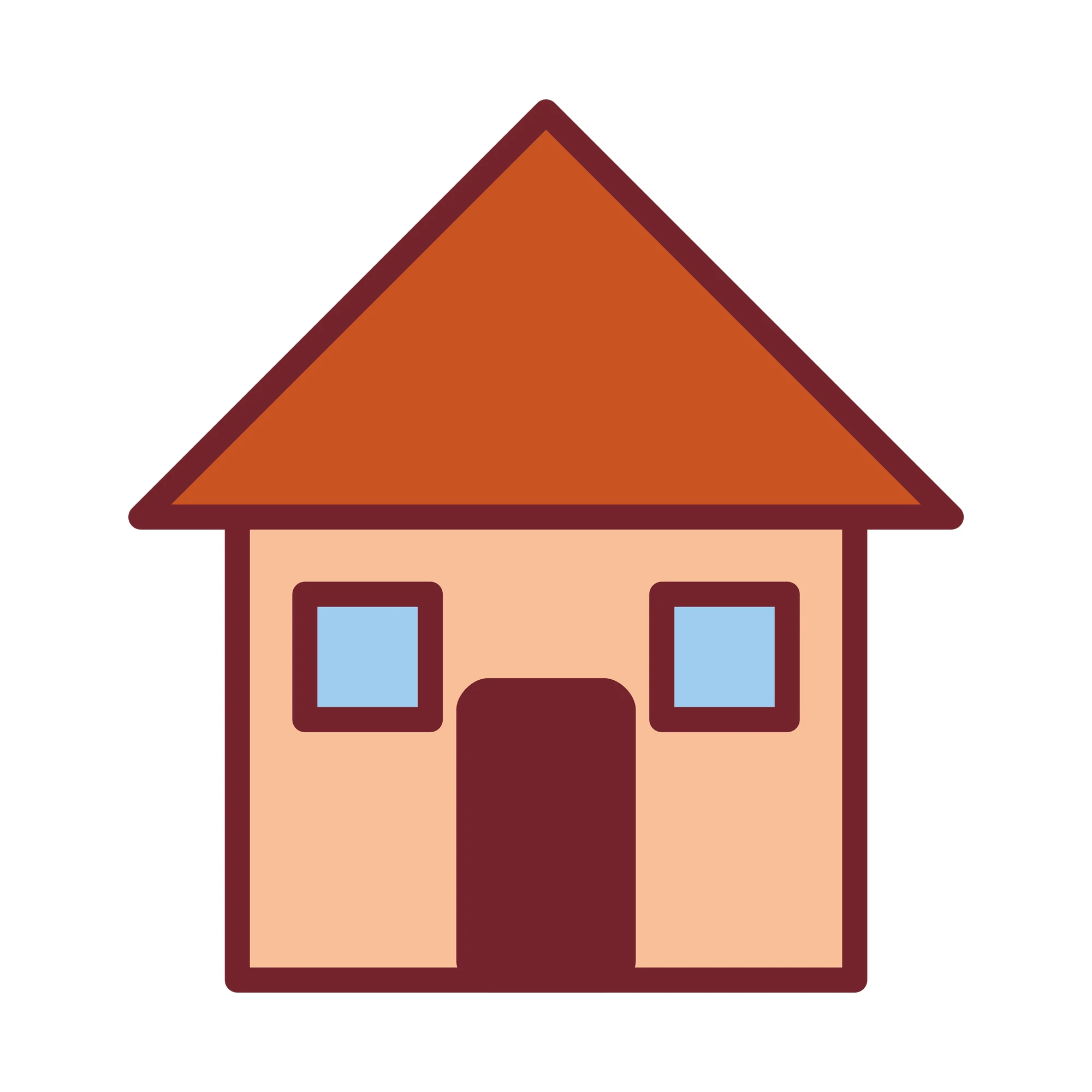 Bügelbild Haus als Grafik auf weißem Hintergrund (BB010349)