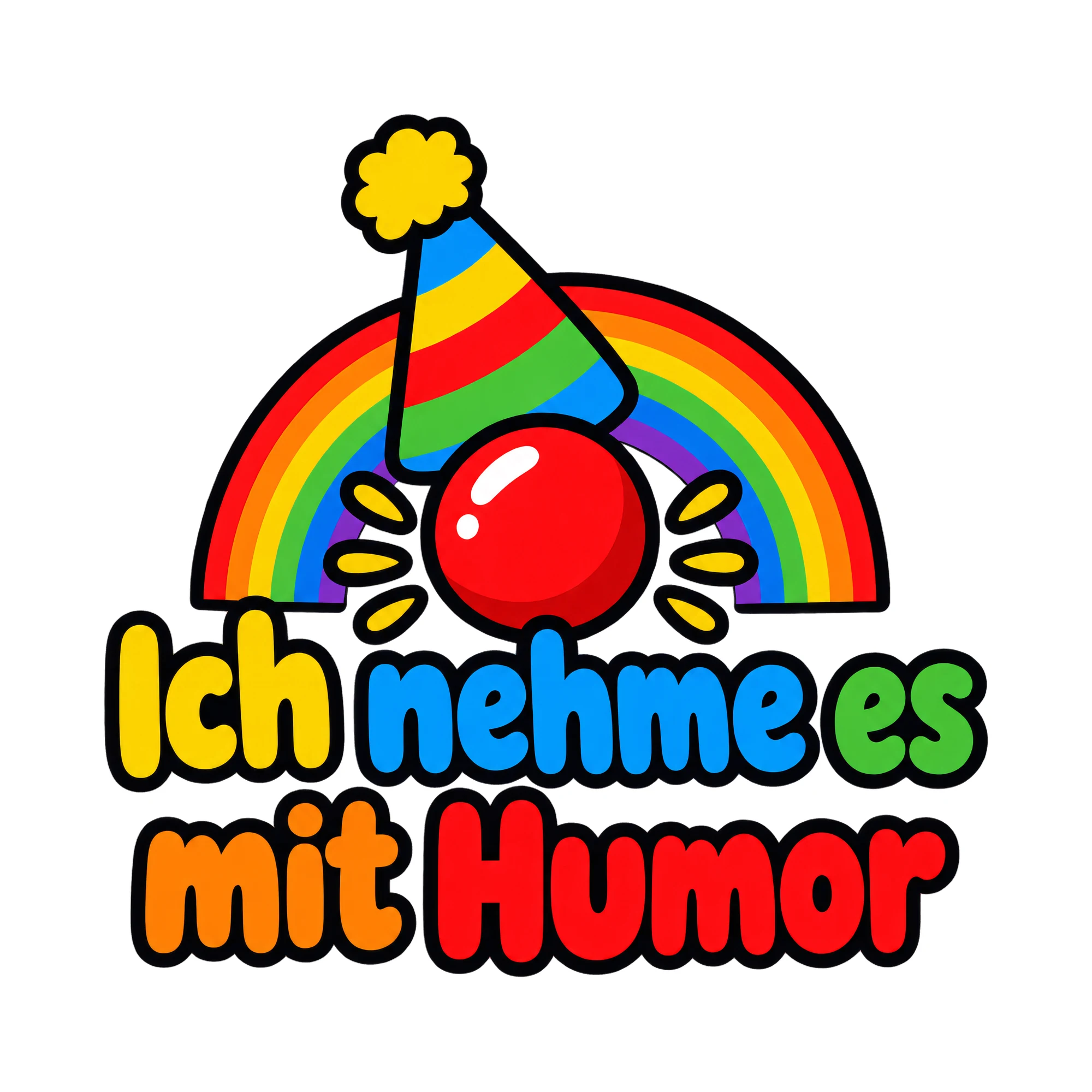 Bügelbild Ich nehme es mit Humor als Grafik auf weißem Hintergrund (BB018759)