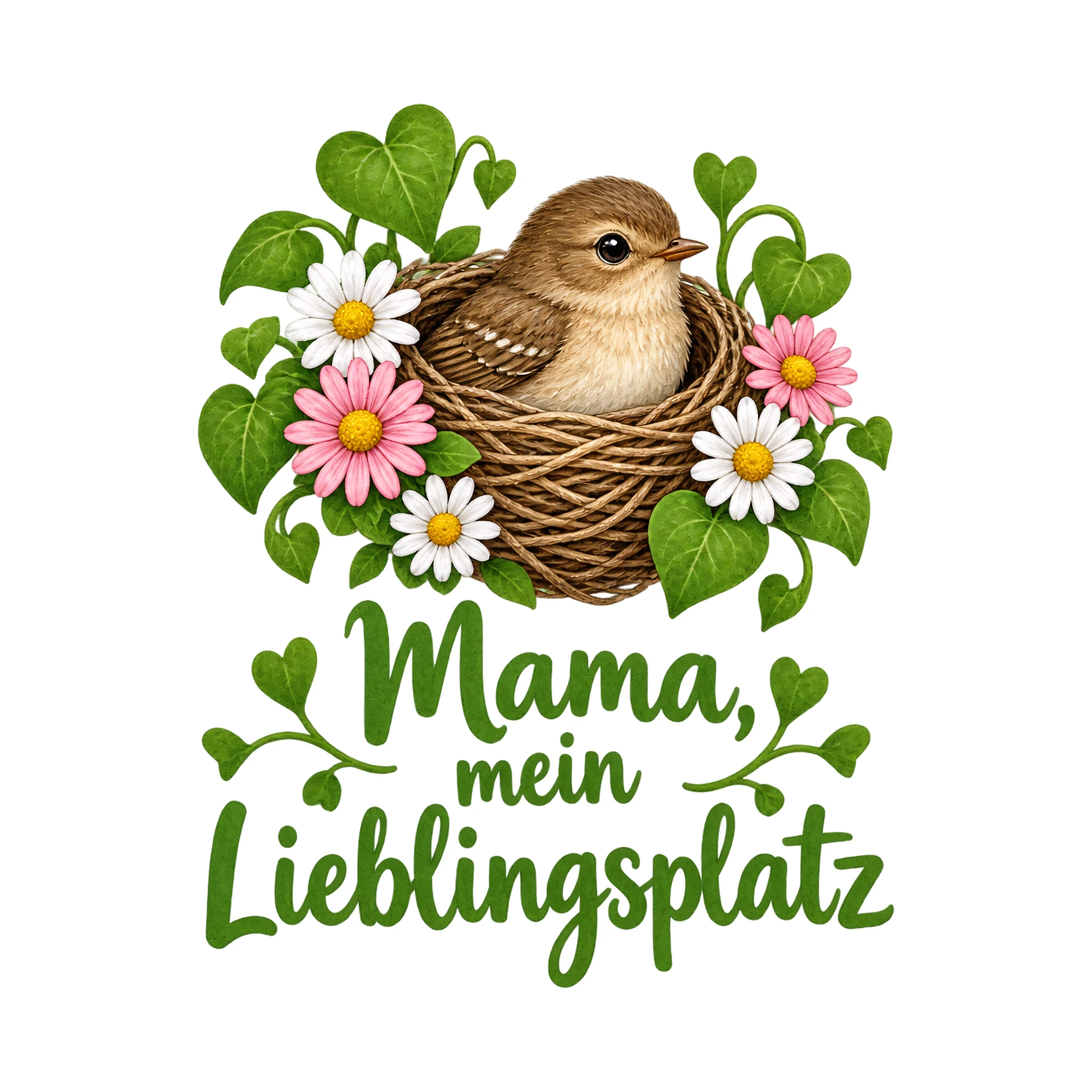 Bügelbild Mama, mein Lieblingsplatz als Grafik auf weißem Hintergrund (BB012385)