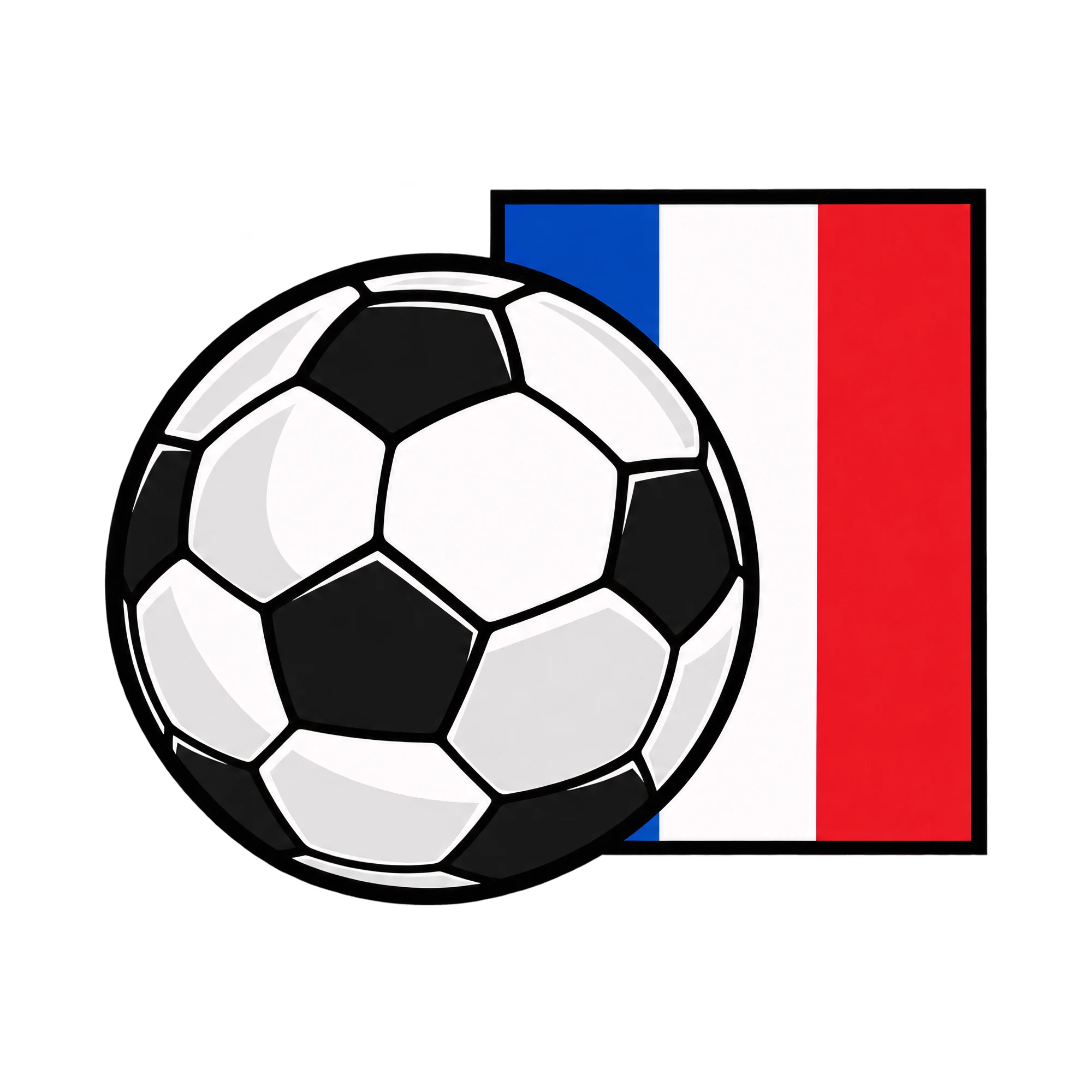 Bügelbild Frankreich Fahne Fußball, Lustiger Shirt Motiv als Grafik auf weißem Hintergrund (BB015566)