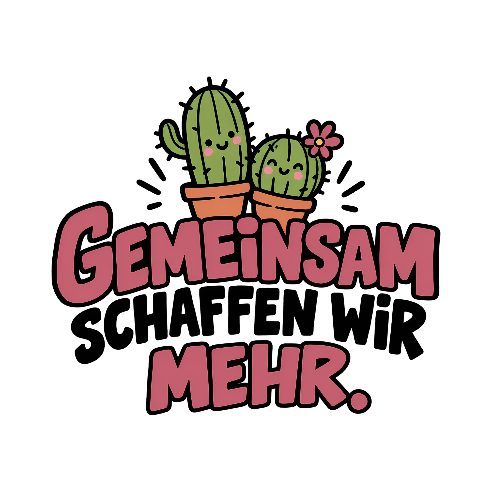 Bügelbild Gemeinsam schaffen wir mehr. als Grafik auf weißem Hintergrund (BB012242)