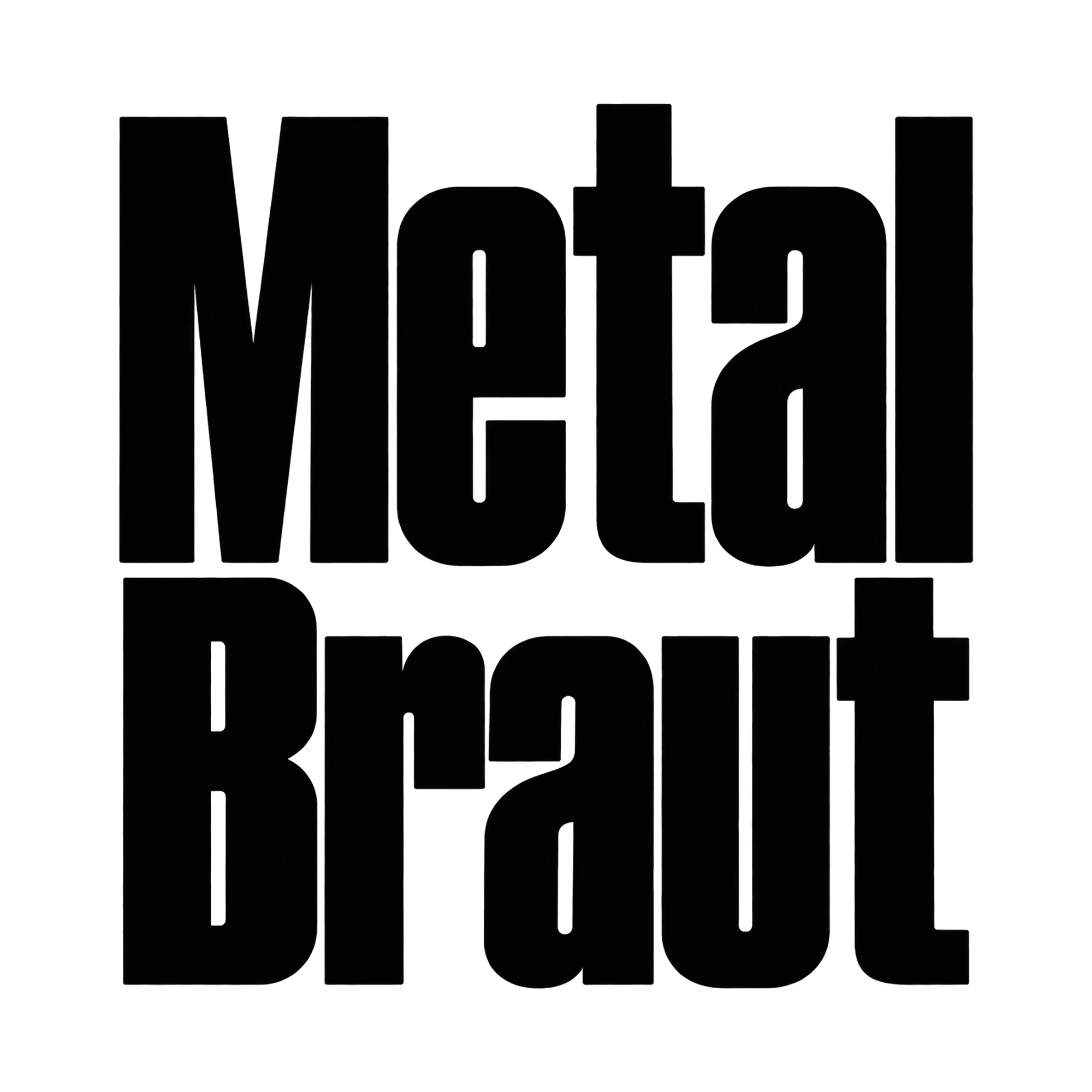 Bügelbild Metal Braut, JGA Shirt Spruch als Grafik auf weißem Hintergrund (BB015342)