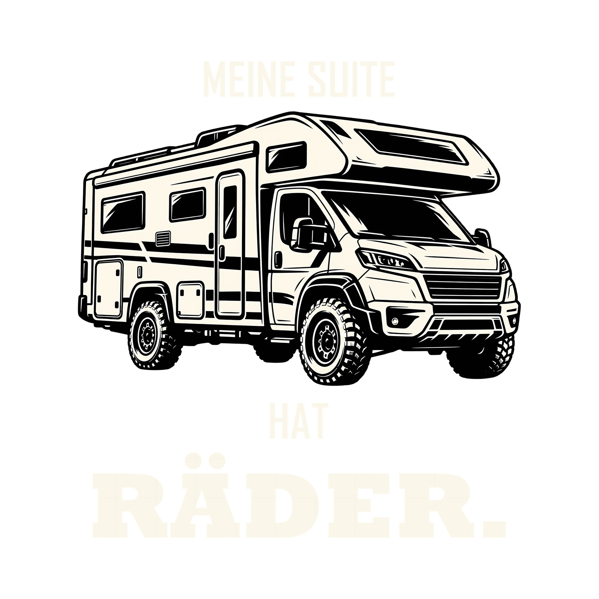 Bügelbild MEINE SUITE HAT RÄDER. als Grafik auf weißem Hintergrund (BB012758)