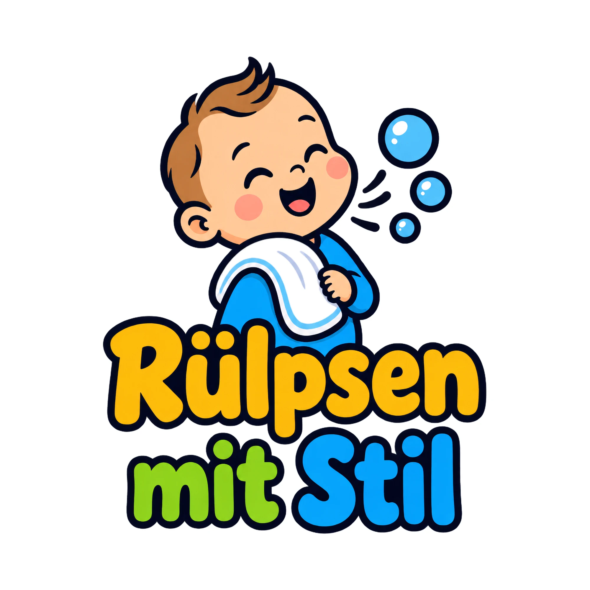 Bügelbild Rülpsen mit Stil als Grafik auf weißem Hintergrund (BB020050)